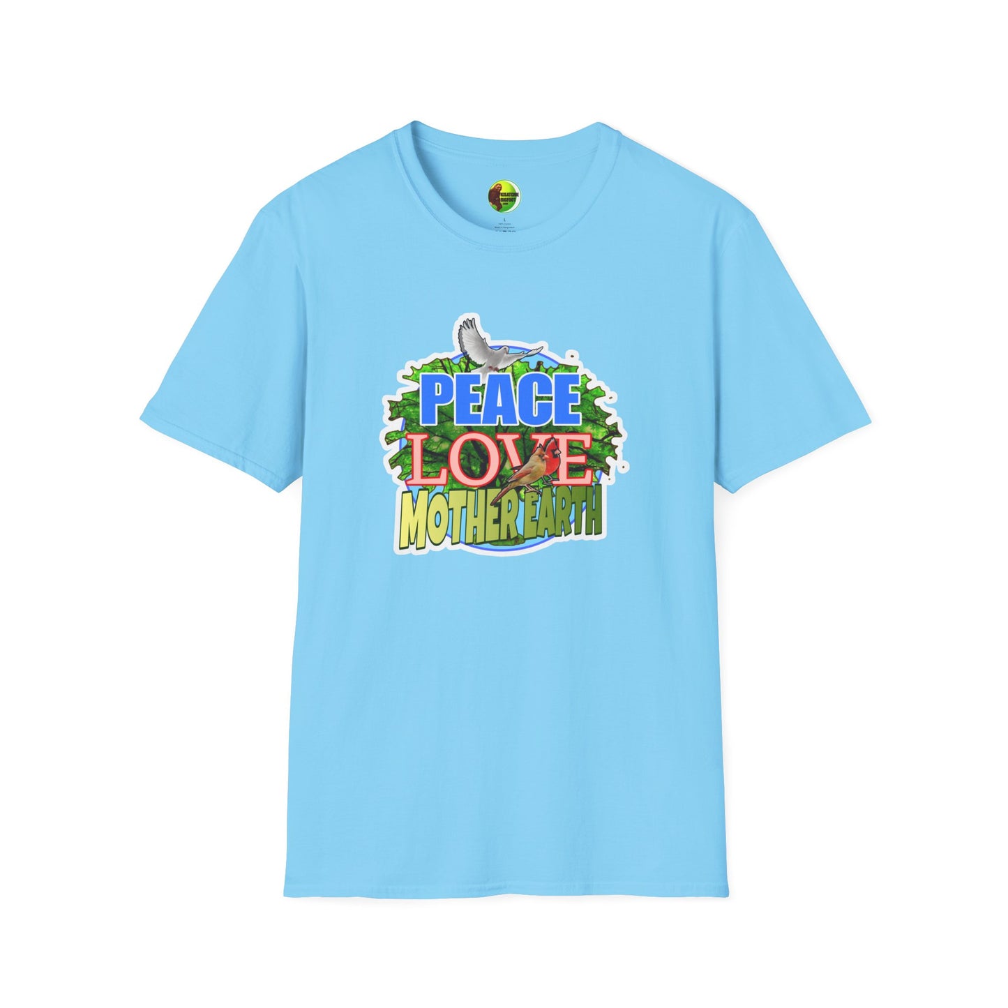 Peace-Love-MotherEarth Unisex Softstyle T-Shirt