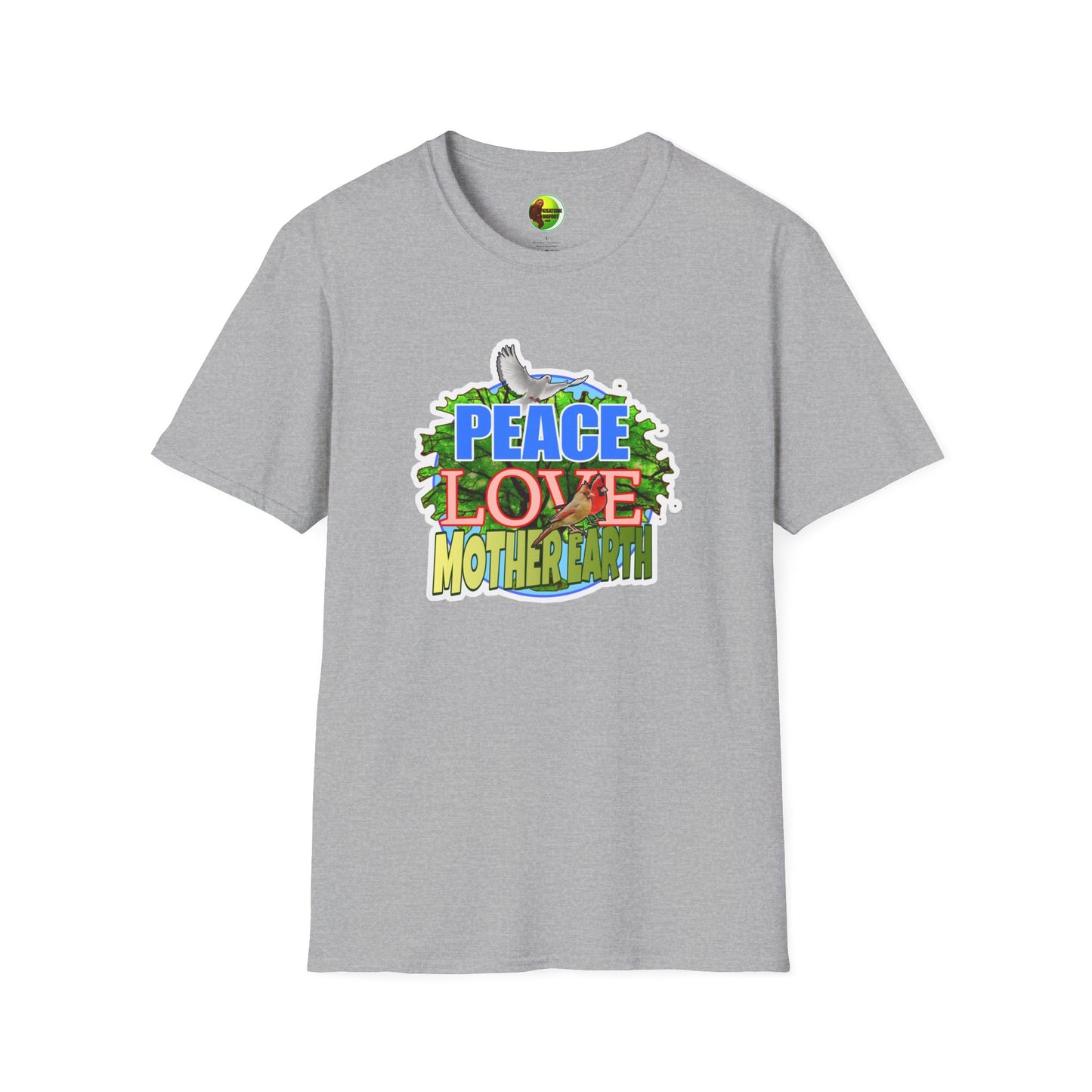 Peace-Love-MotherEarth Unisex Softstyle T-Shirt