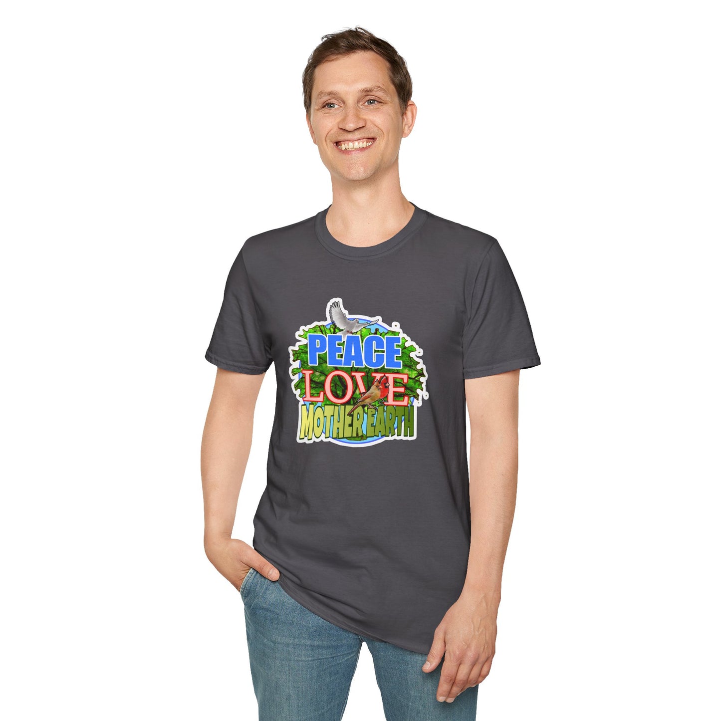 Peace-Love-MotherEarth Unisex Softstyle T-Shirt