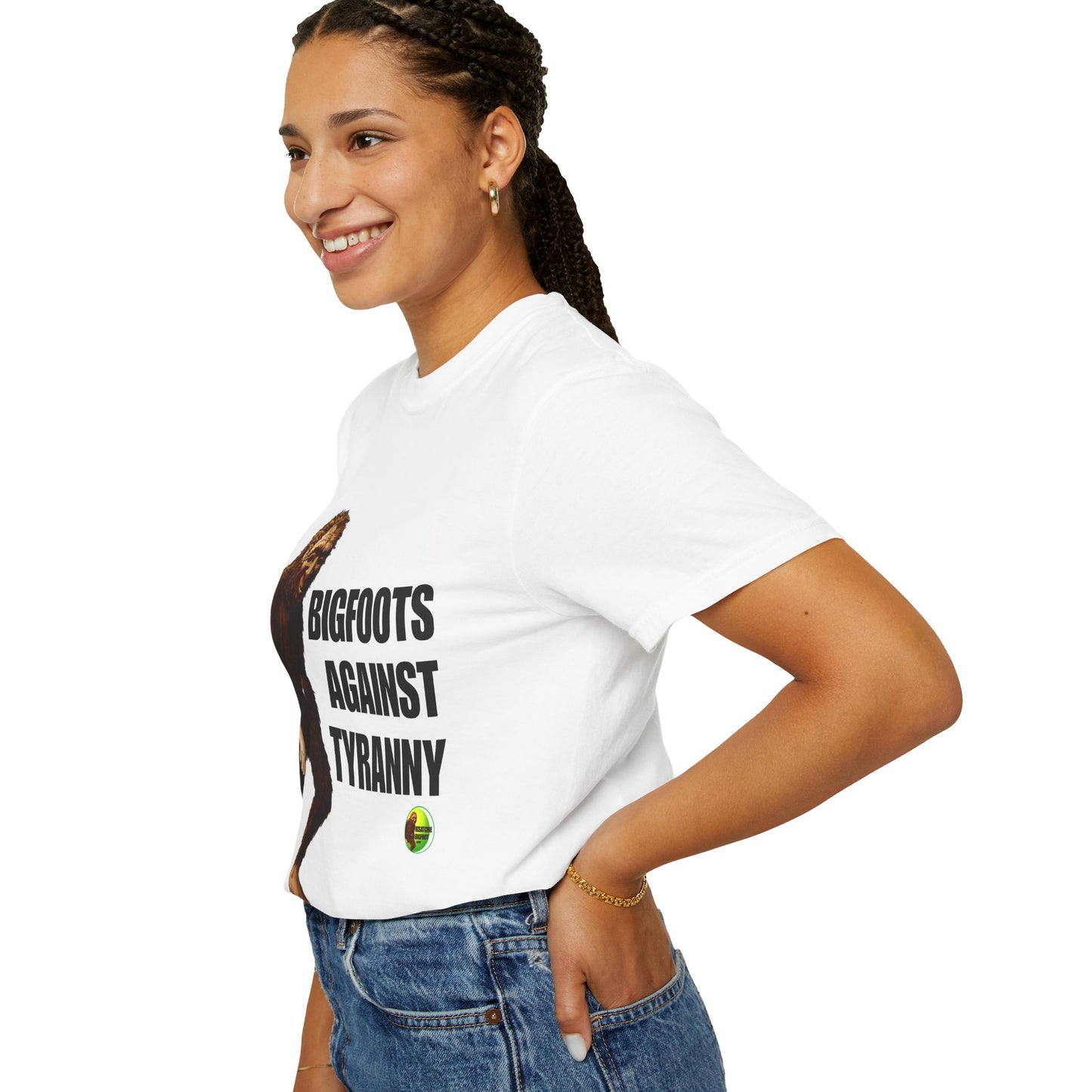 Unisex Garment-Dyed T-shirt - "Bigfoots Against Tyranny" - Fun Statement Tee for Outdoor Lovers