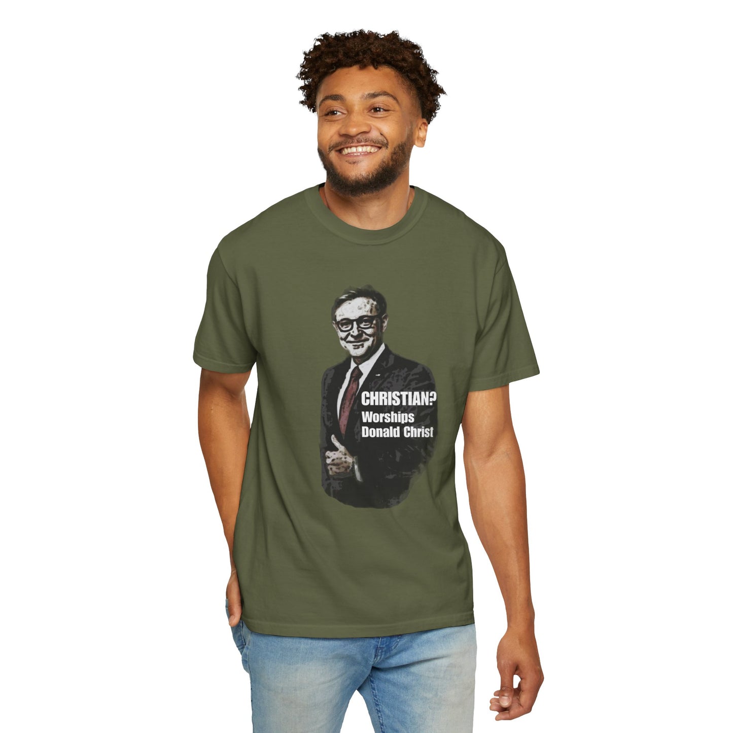 CHRISTIAN? - Unisex Garment-Dyed Tee for Activists