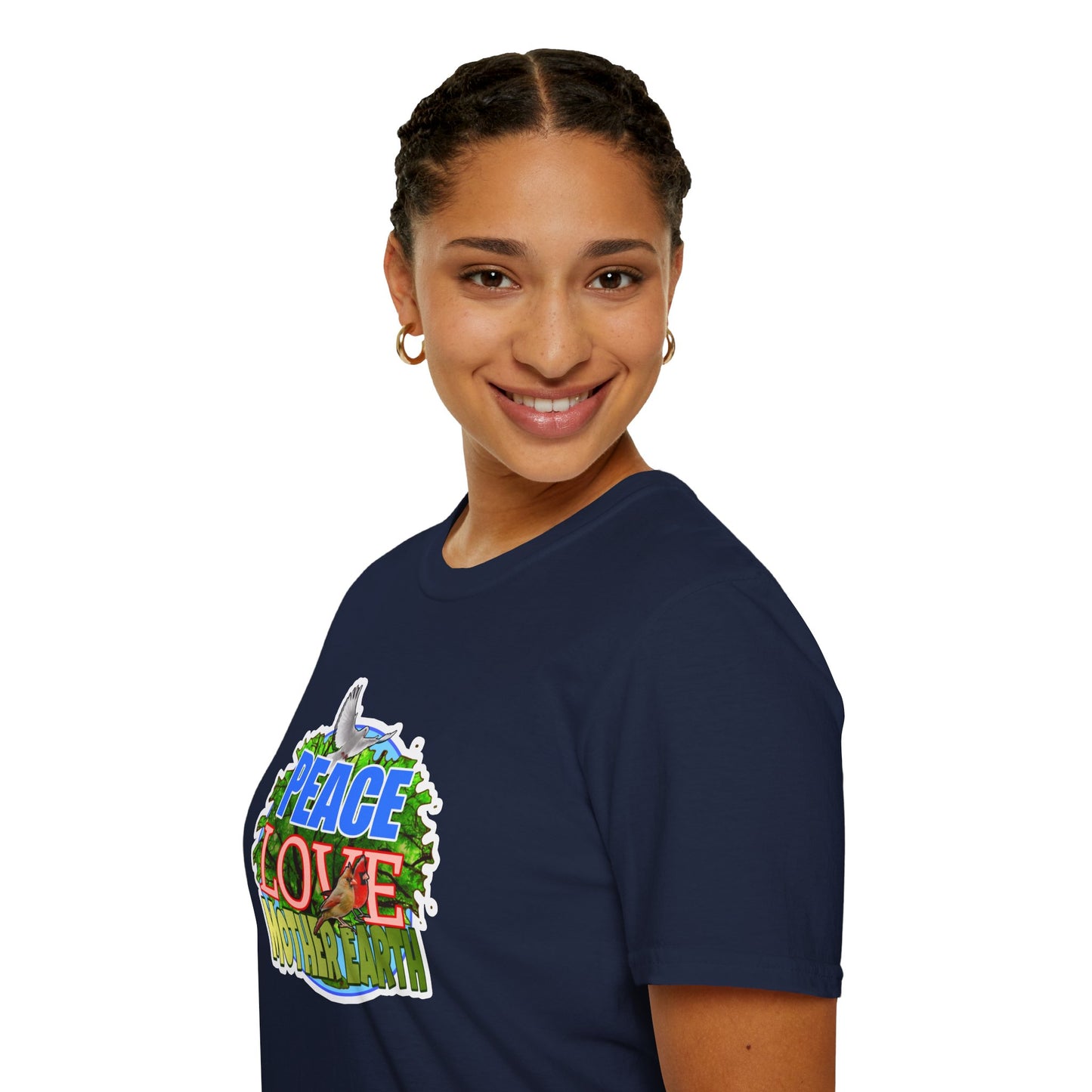 Peace-Love-MotherEarth Unisex Softstyle T-Shirt