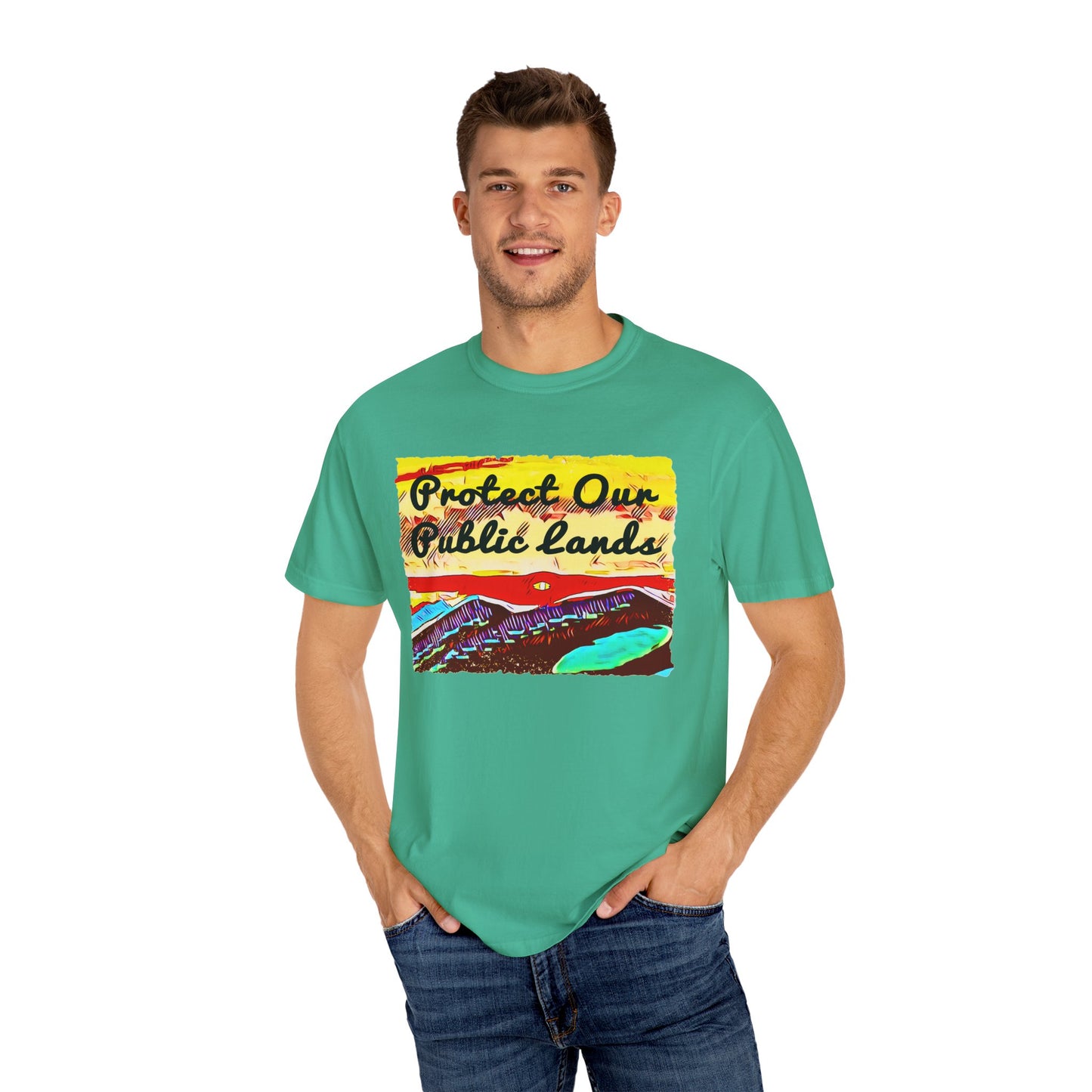 Protect Our Public Lands - Unisex Garment-Dyed Tee for Activists