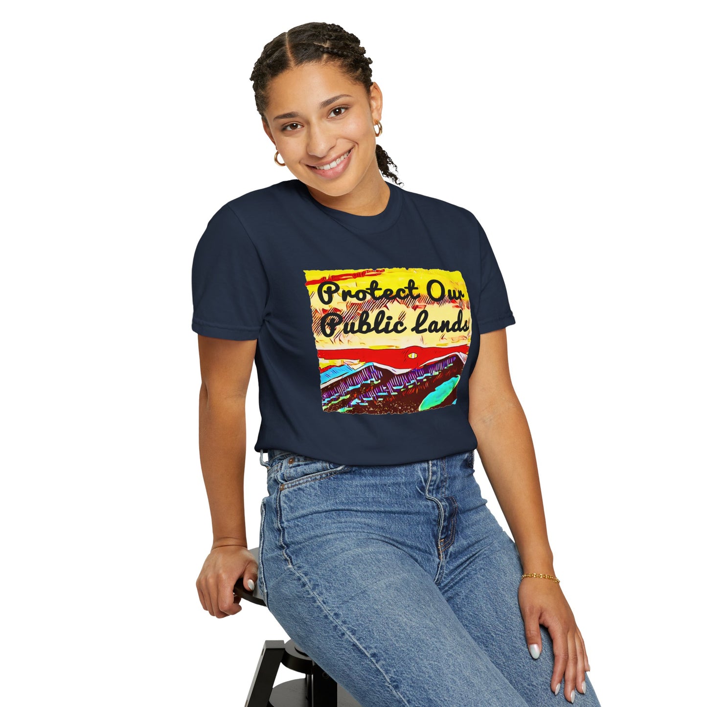 Protect Our Public Lands - Unisex Garment-Dyed Tee for Activists