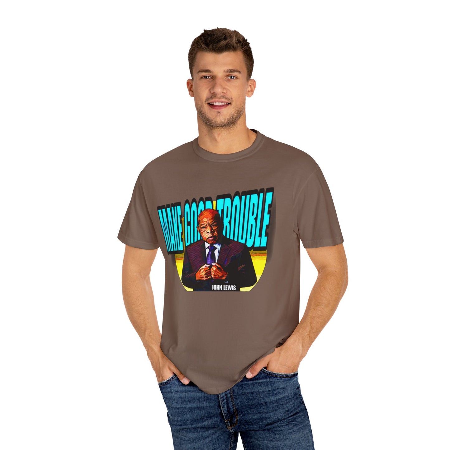 Good Trouble Unisex Garment-Dyed Tee for Activists