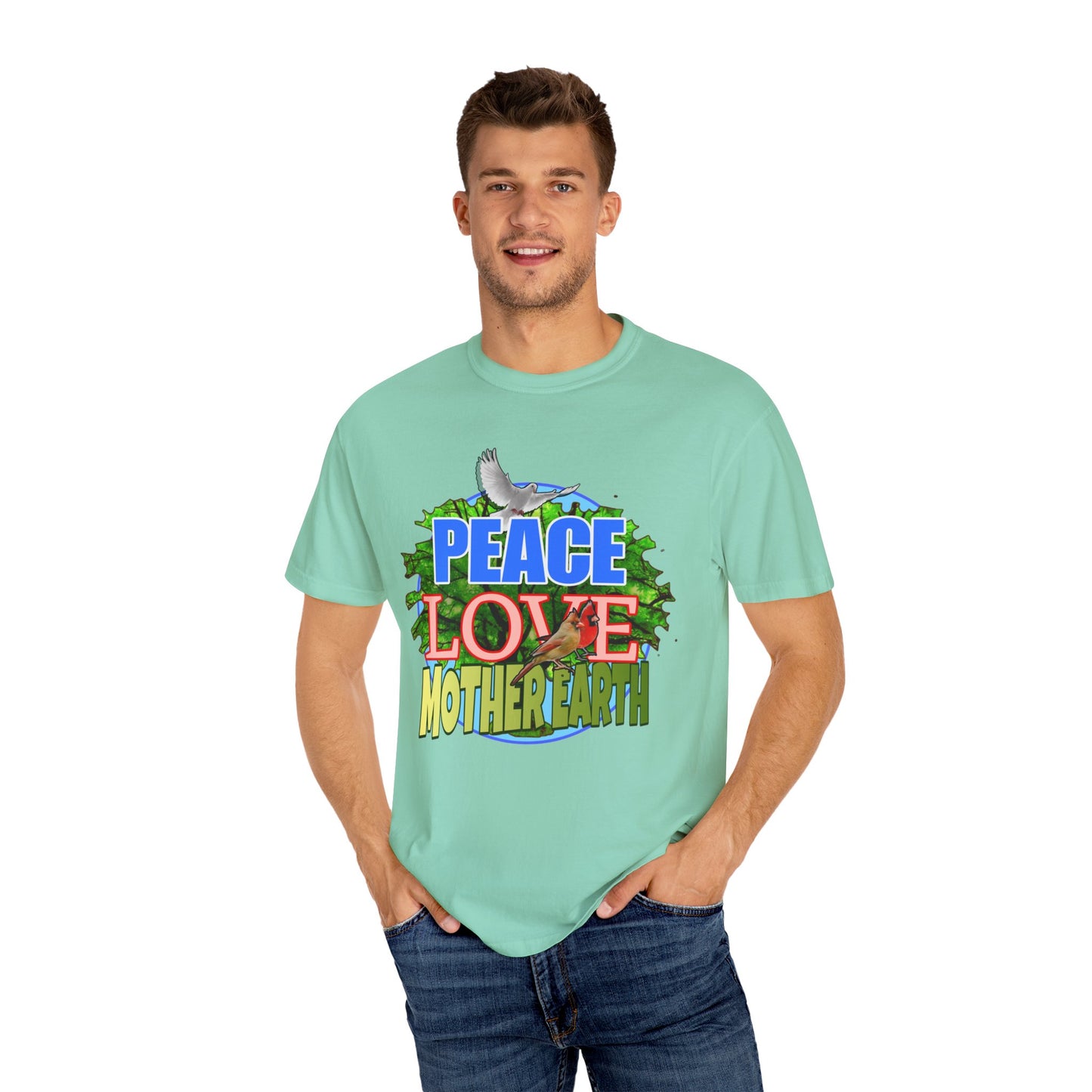 Peace Love - Unisex Garment-Dyed Tee for Activists