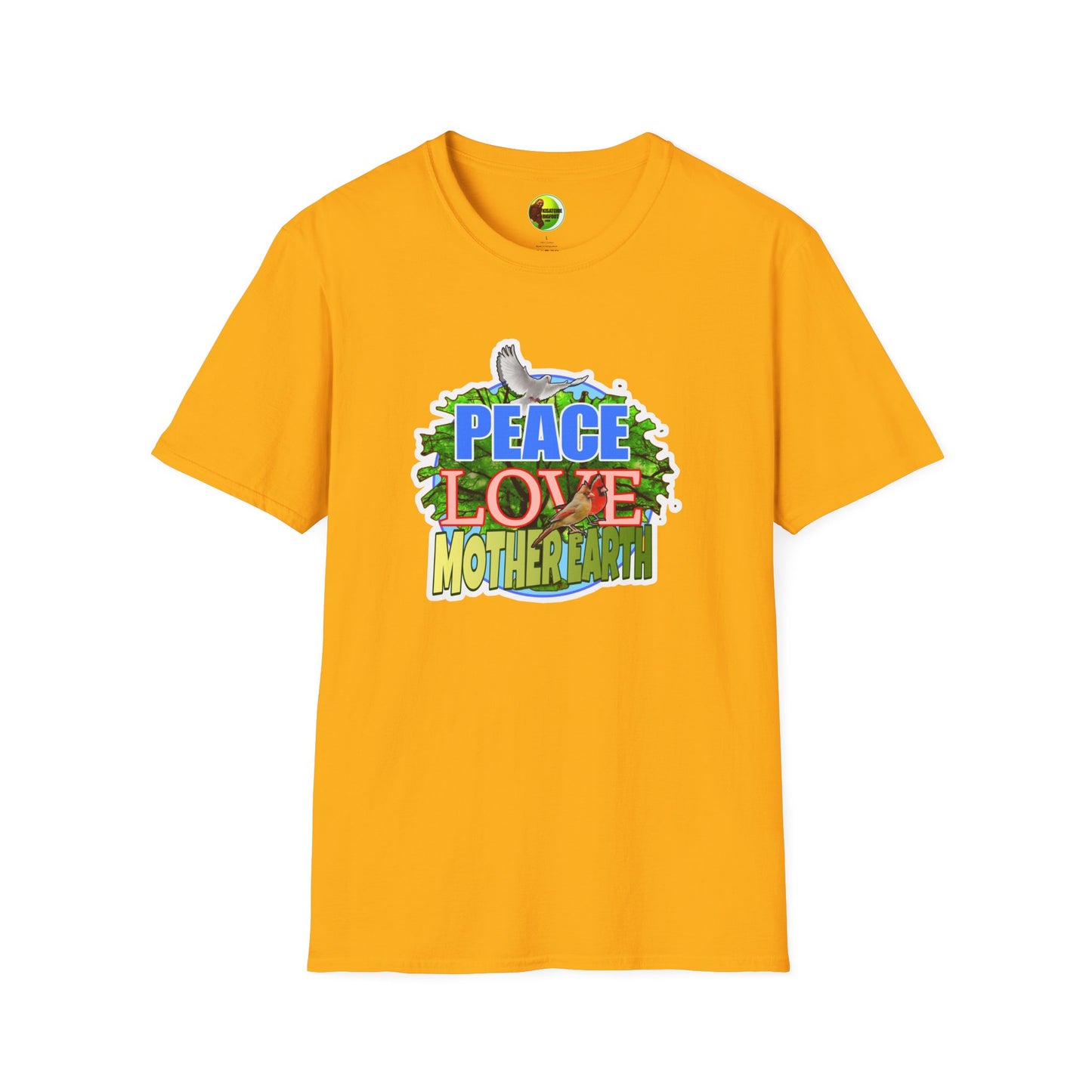Peace-Love-MotherEarth Unisex Softstyle T-Shirt
