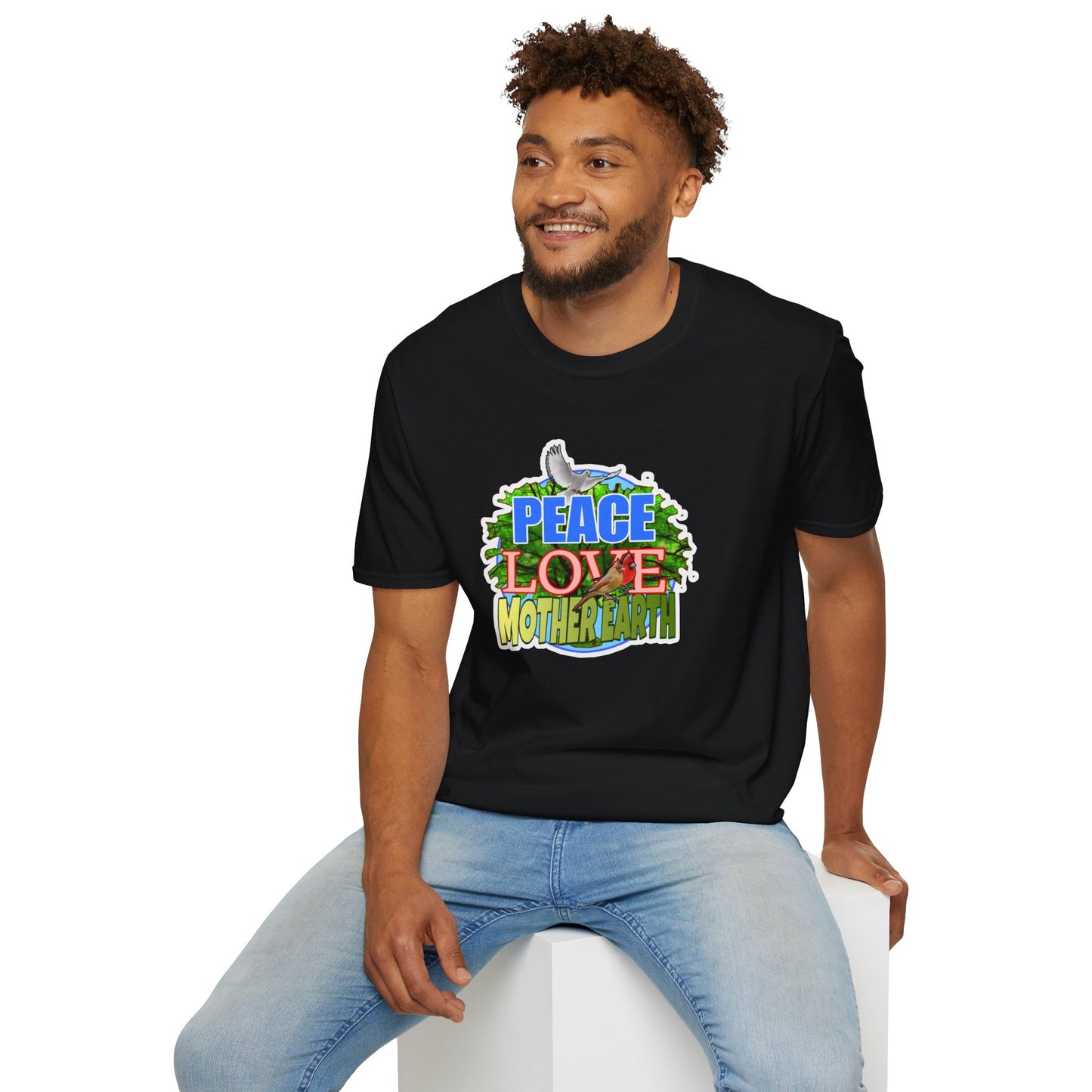 Peace-Love-MotherEarth Unisex Softstyle T-Shirt