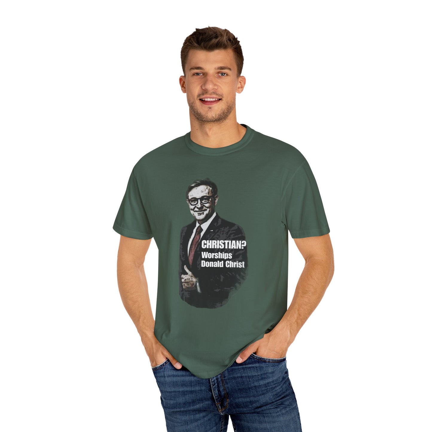 CHRISTIAN? - Unisex Garment-Dyed Tee for Activists