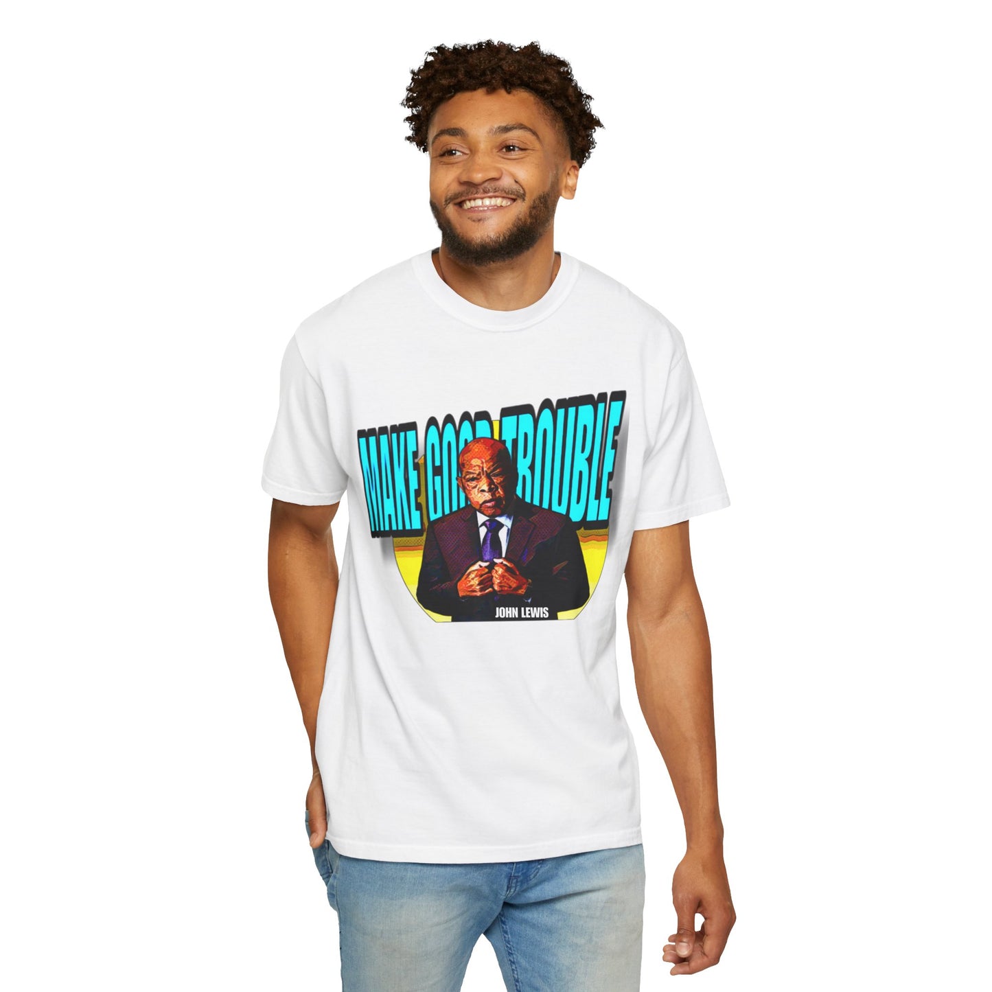 Good Trouble Unisex Garment-Dyed Tee for Activists