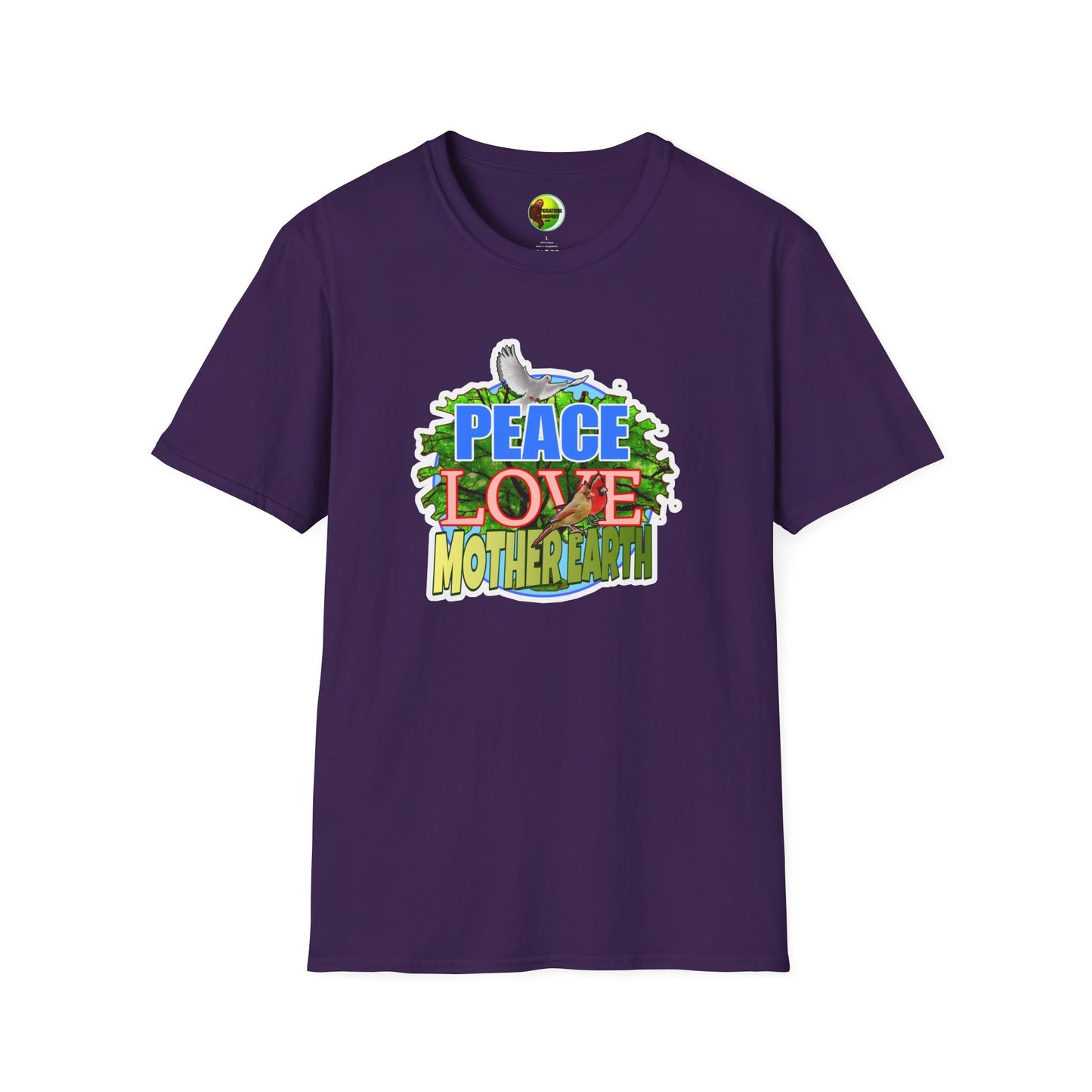 Peace-Love-MotherEarth Unisex Softstyle T-Shirt