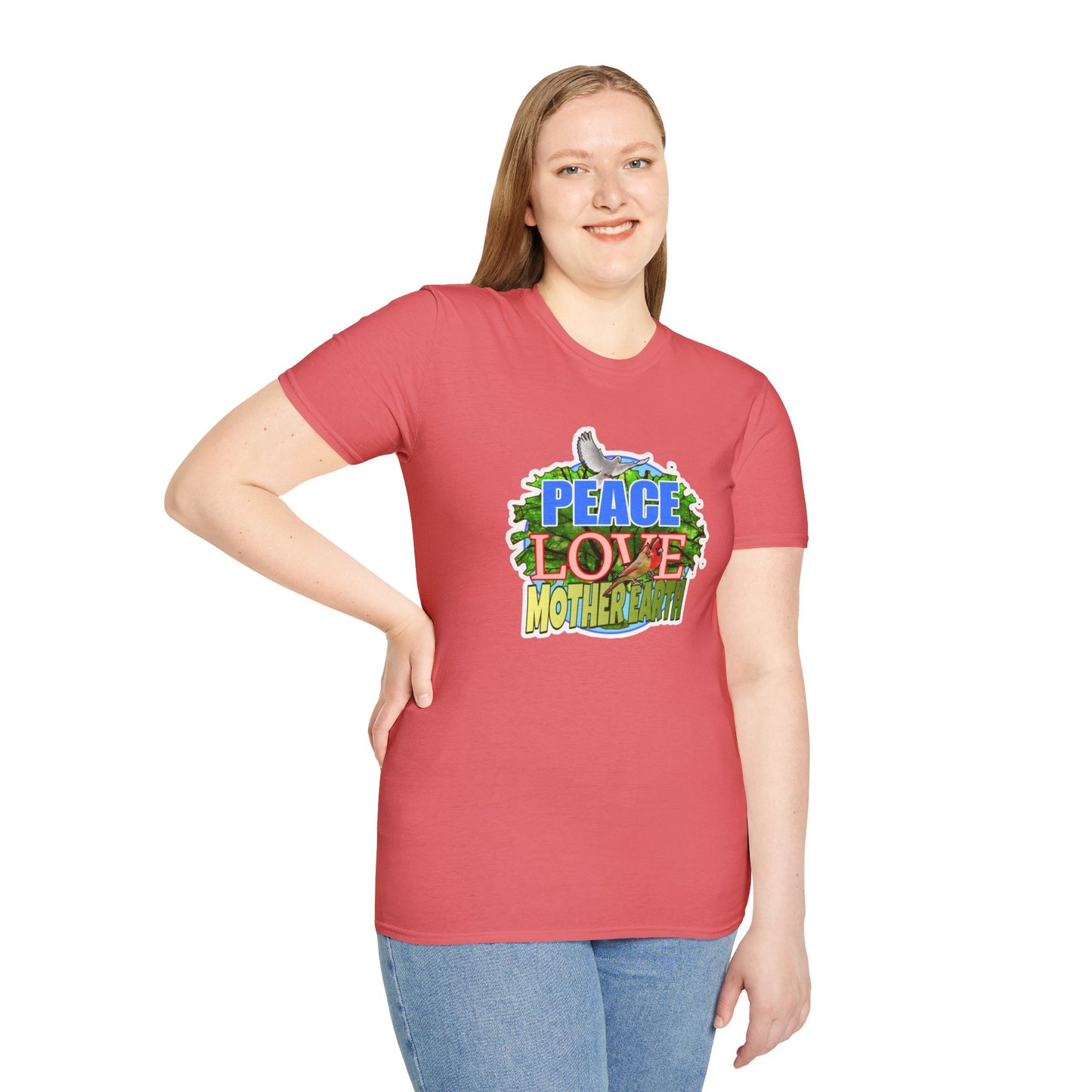Peace-Love-MotherEarth Unisex Softstyle T-Shirt
