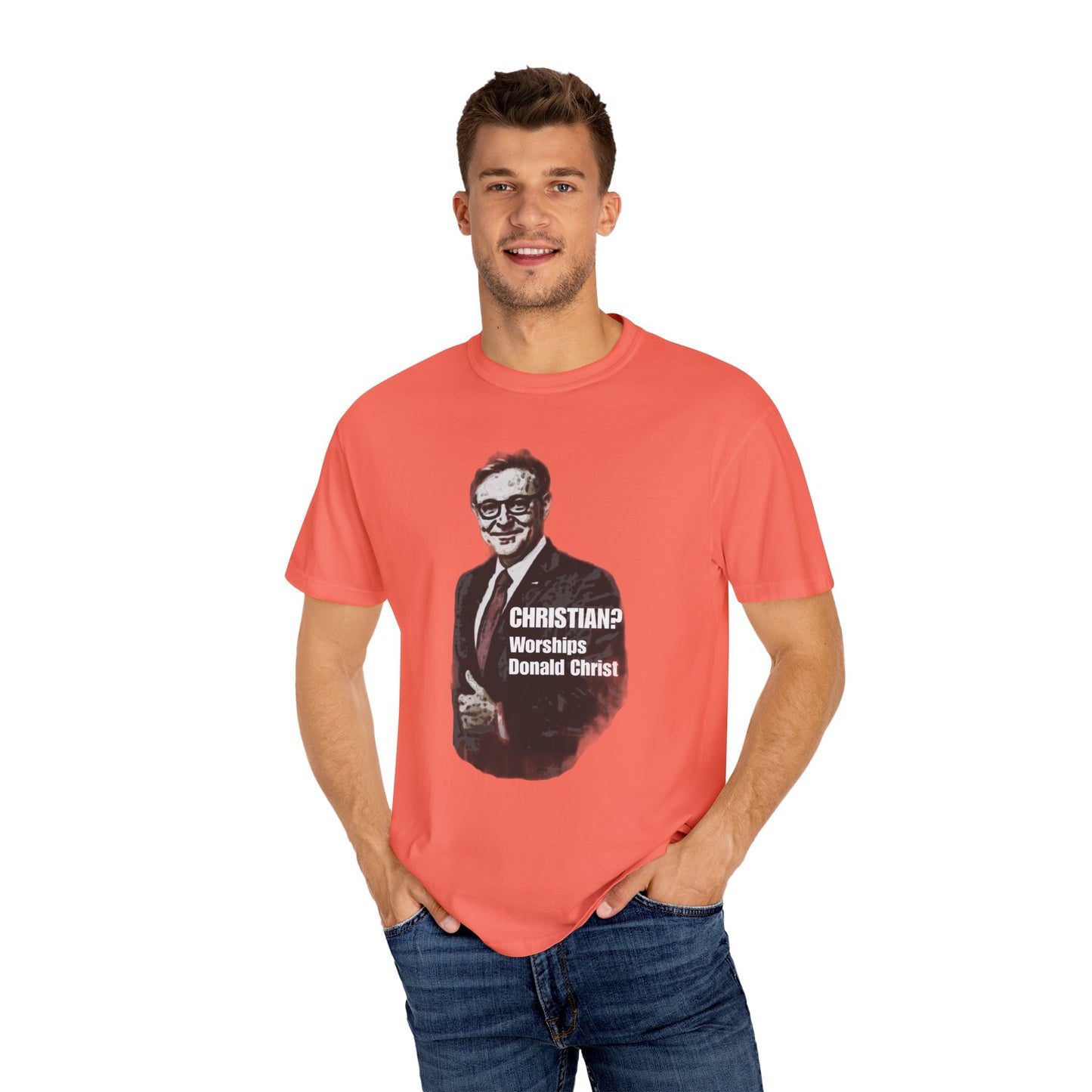 CHRISTIAN? - Unisex Garment-Dyed Tee for Activists