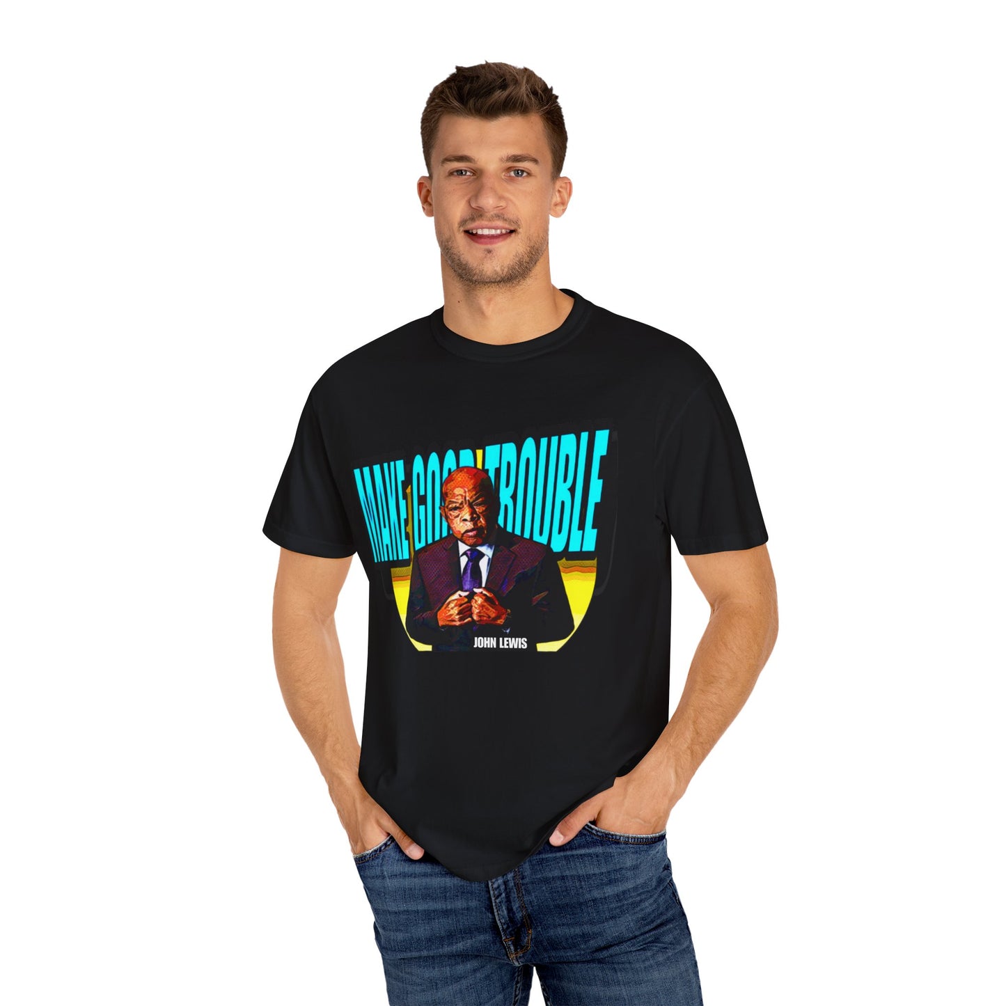 Good Trouble Unisex Garment-Dyed Tee for Activists