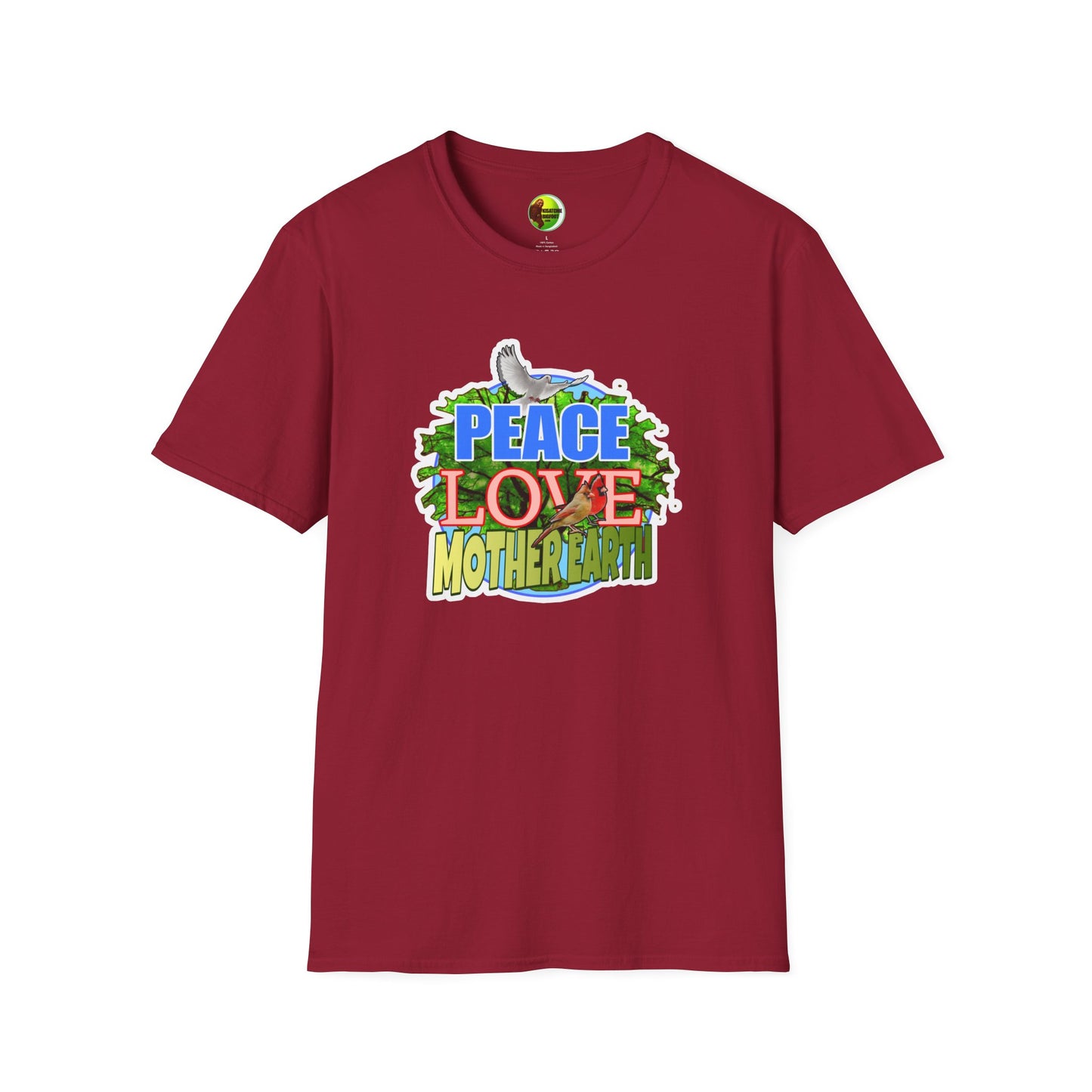Peace-Love-MotherEarth Unisex Softstyle T-Shirt