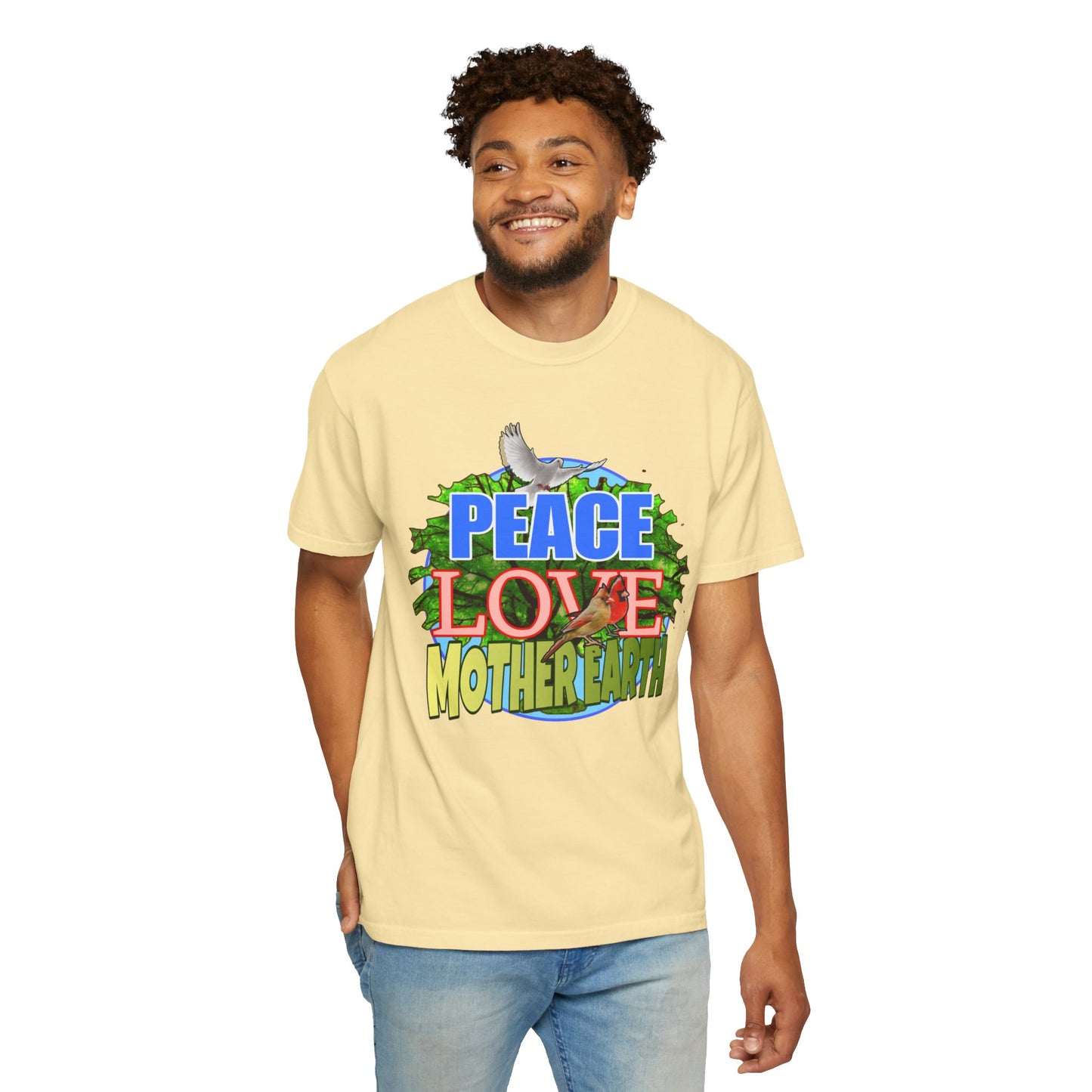 Peace Love - Unisex Garment-Dyed Tee for Activists