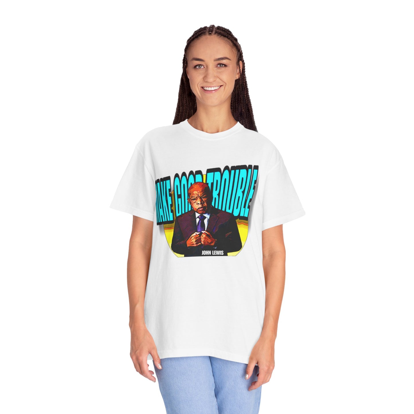 Good Trouble Unisex Garment-Dyed Tee for Activists