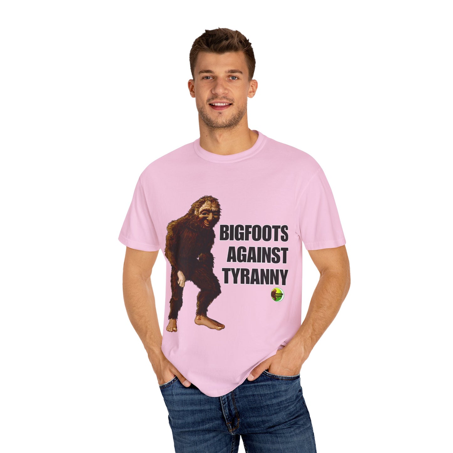 Unisex Garment-Dyed T-shirt - "Bigfoots Against Tyranny" - Fun Statement Tee for Outdoor Lovers