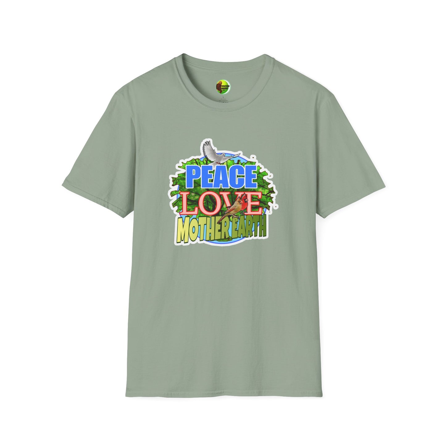 Peace-Love-MotherEarth Unisex Softstyle T-Shirt