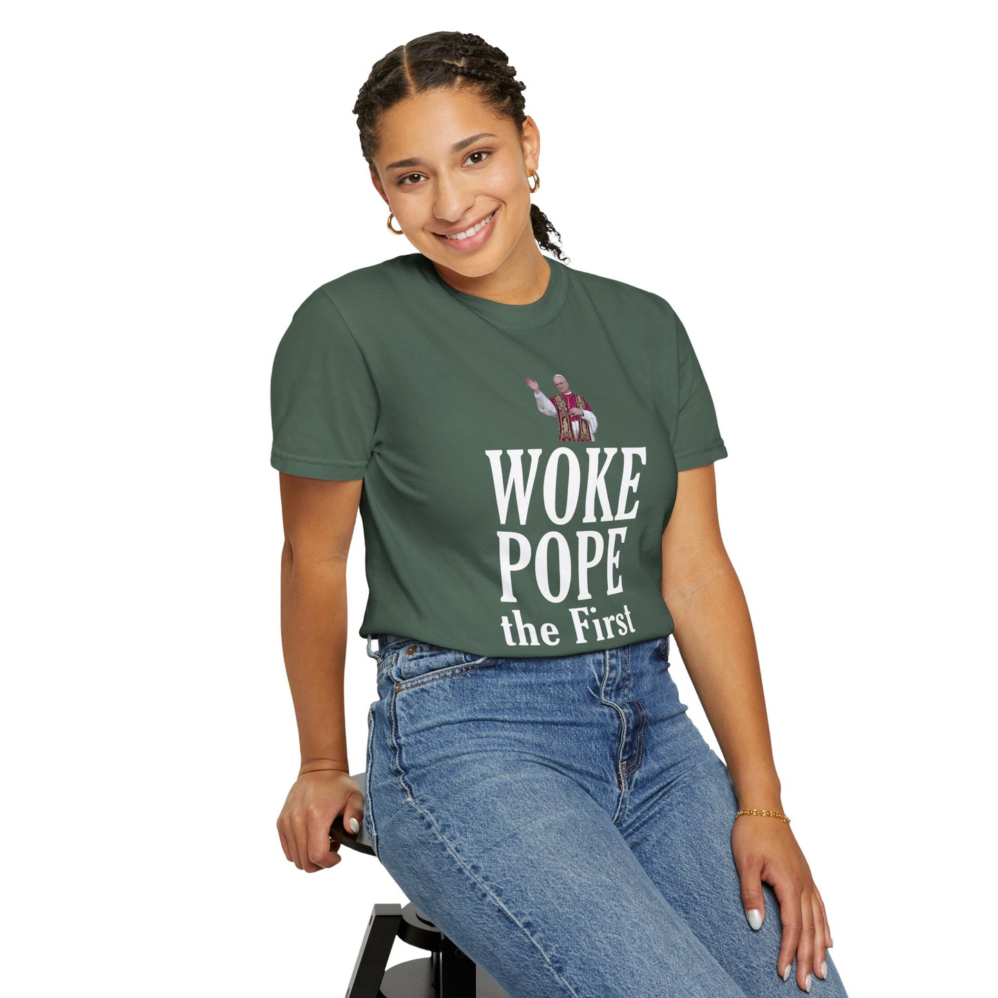 Woke Pope T-Shirt - Unisex Garment-Dyed Tee for Activists