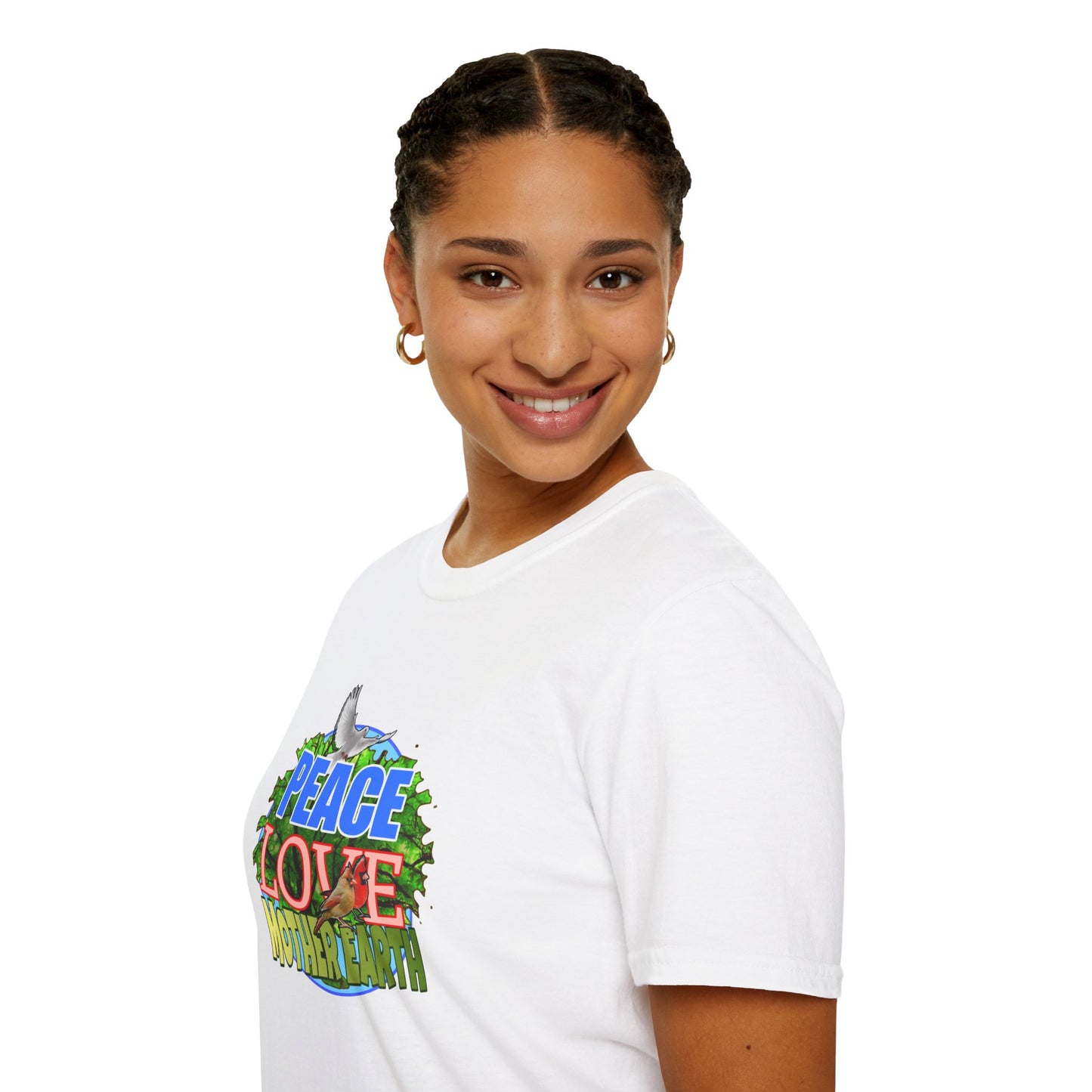 Peace-Love-MotherEarth Unisex Softstyle T-Shirt