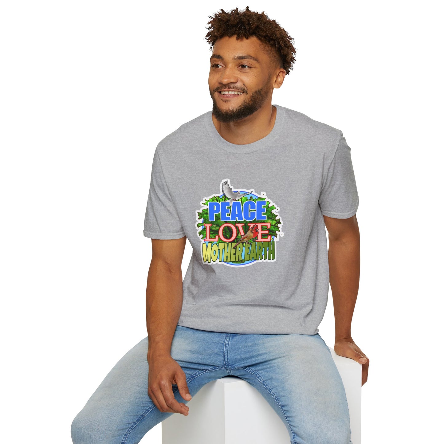 Peace-Love-MotherEarth Unisex Softstyle T-Shirt