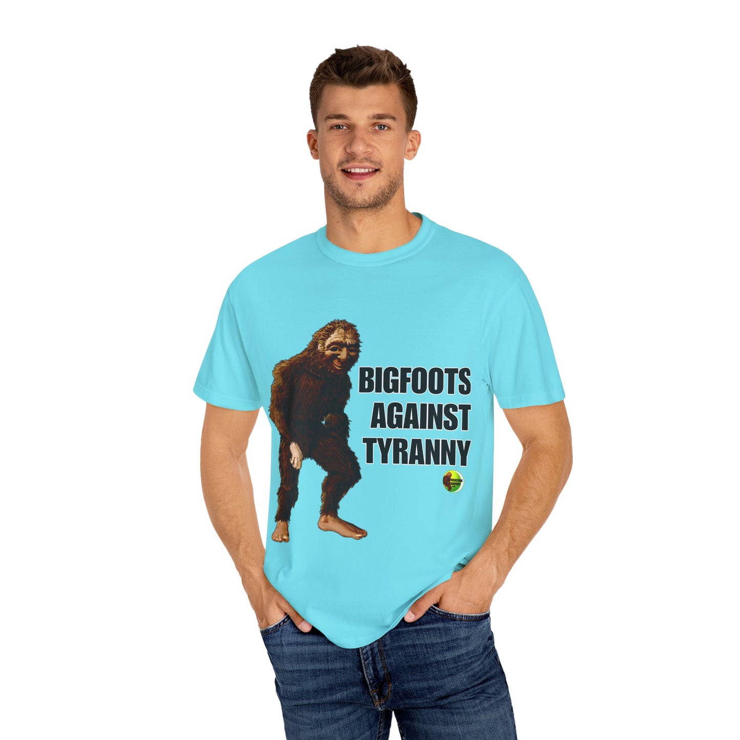 Unisex Garment-Dyed T-shirt - "Bigfoots Against Tyranny" - Fun Statement Tee for Outdoor Lovers