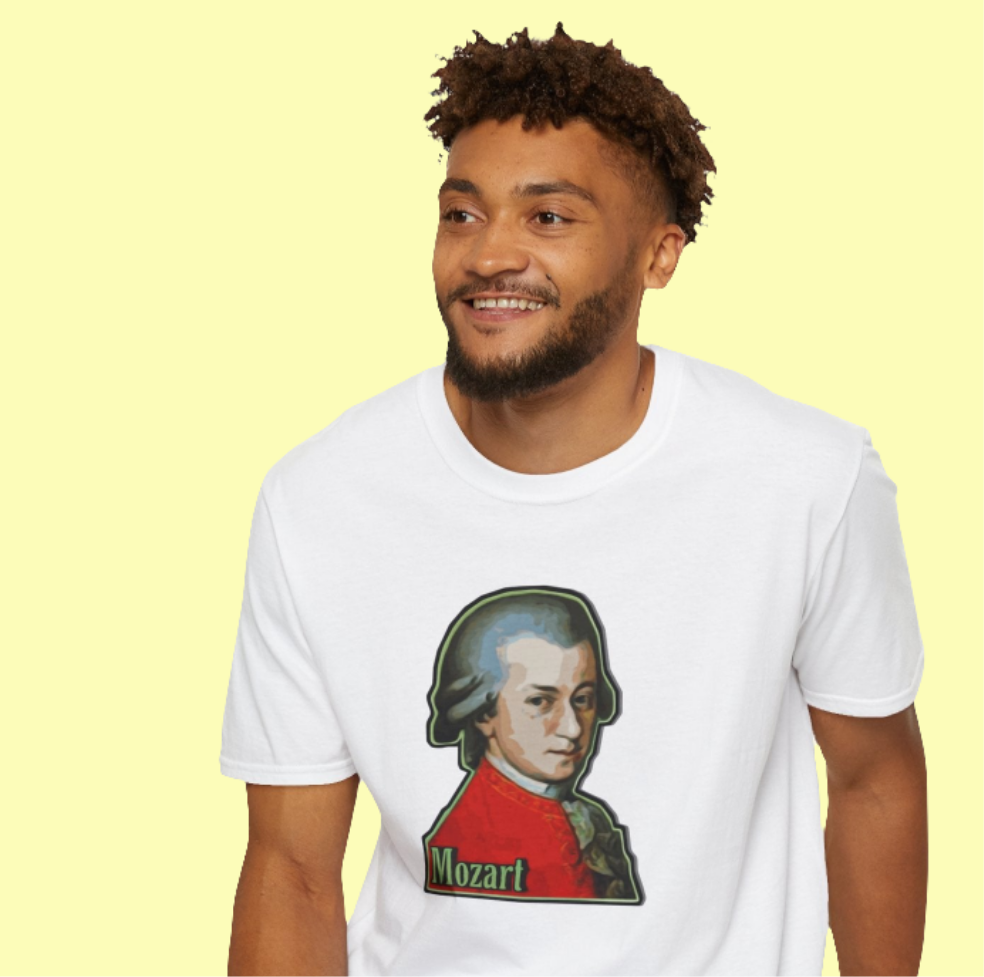 Mozart Unisex Softstyle T-Shirt - Perfect for Music Lovers