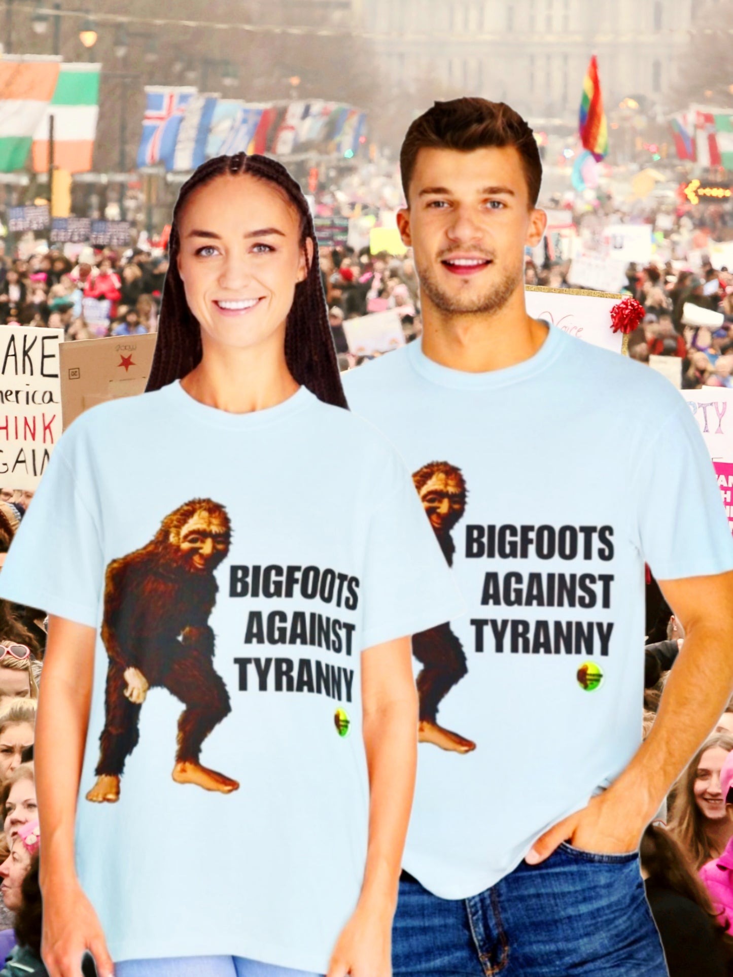 Unisex Garment-Dyed T-shirt - "Bigfoots Against Tyranny" - Fun Statement Tee for Outdoor Lovers