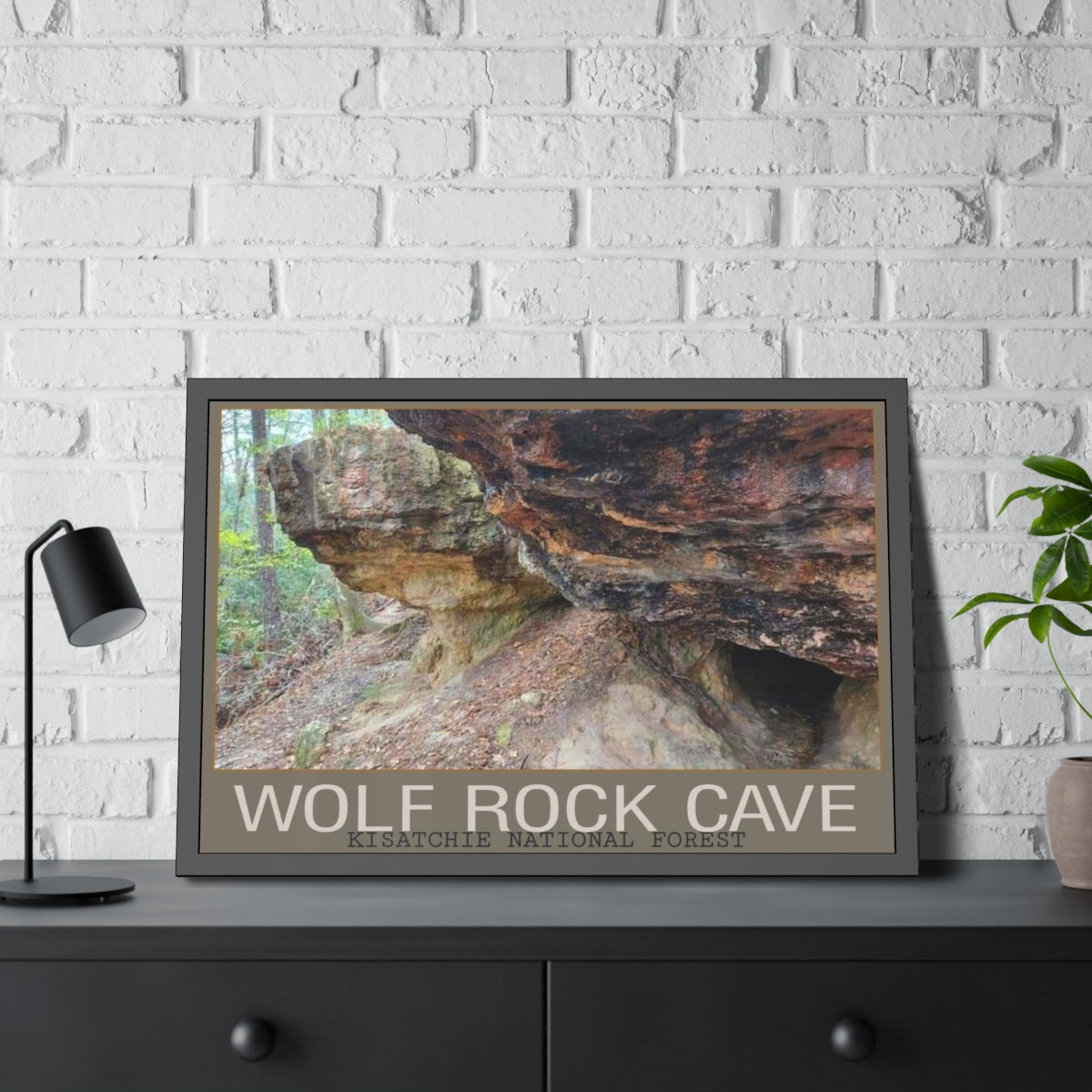 Framed Wolf Rock Cave Paper Posters