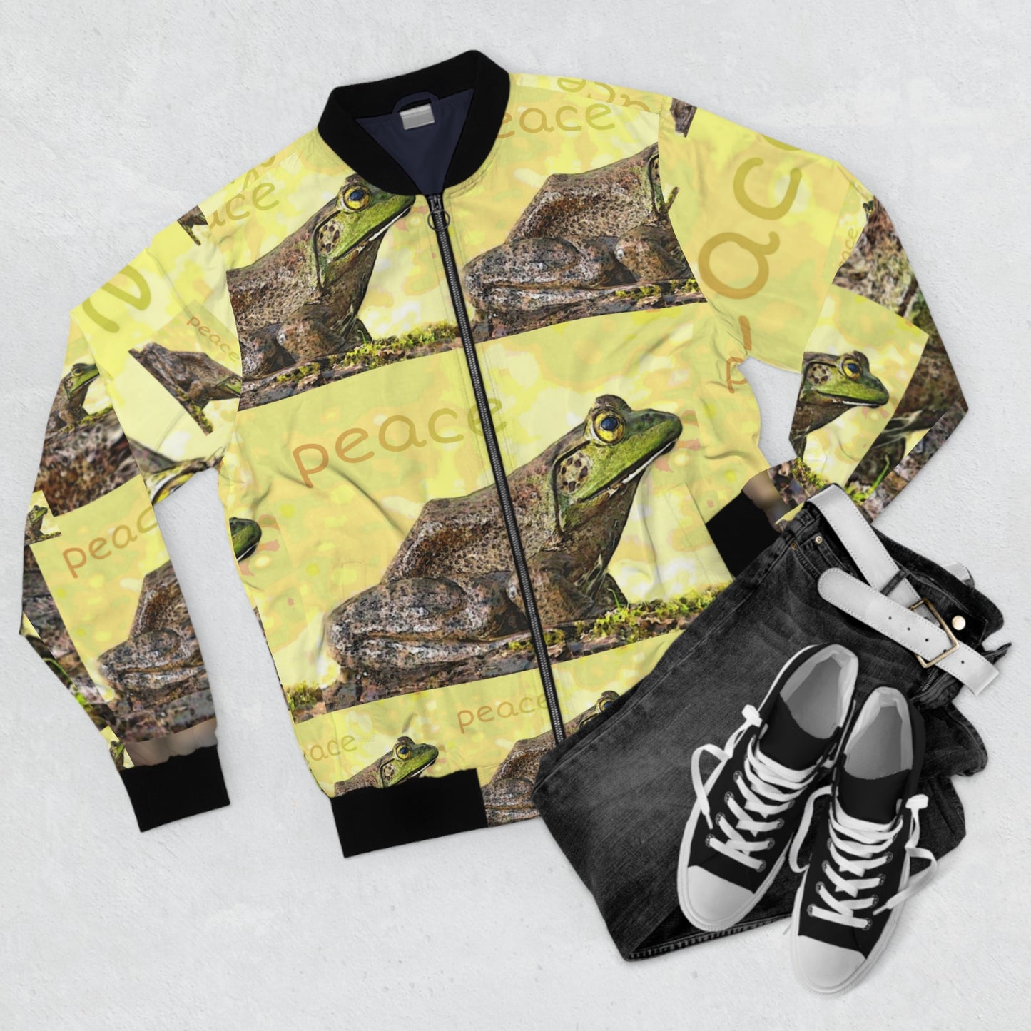 Frog of Peace Full-Zip Bomber Jacket