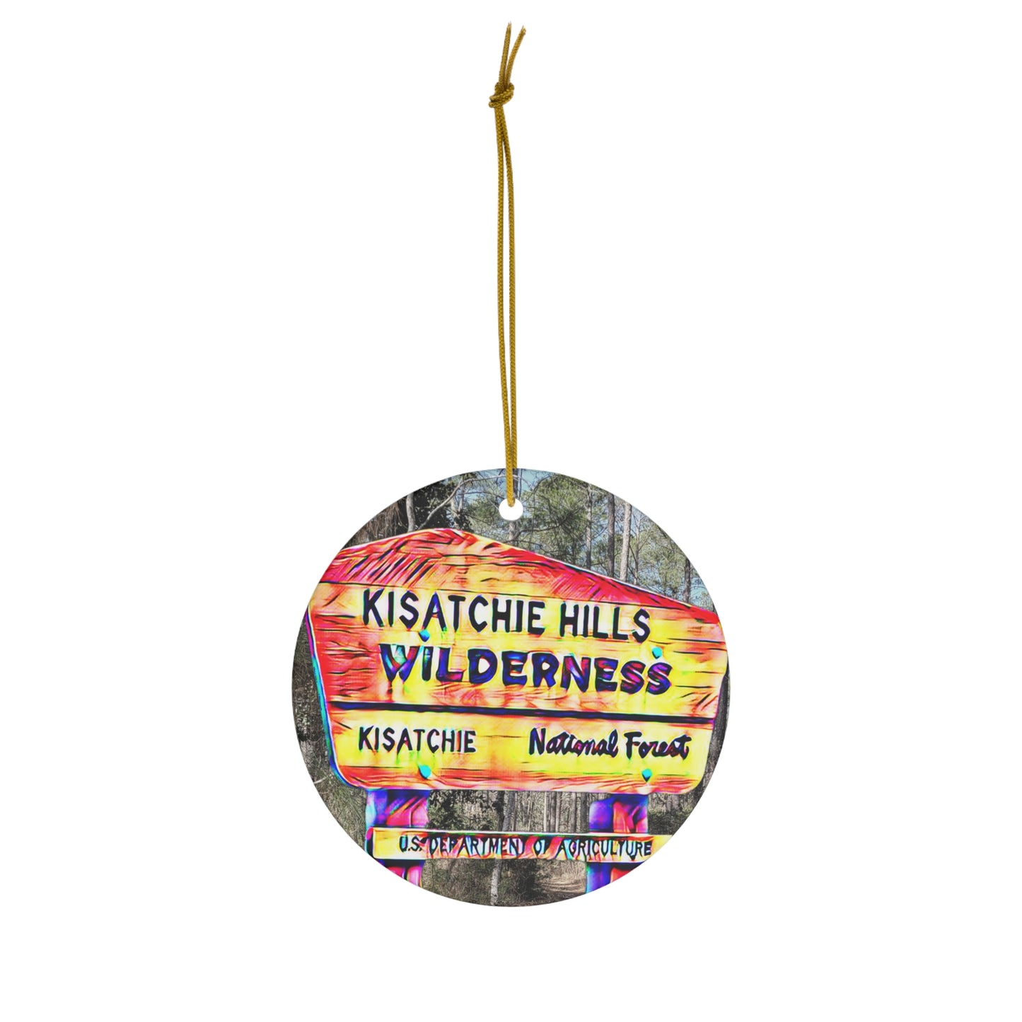 Porcelain Kisatchie Hills Sign Ornament