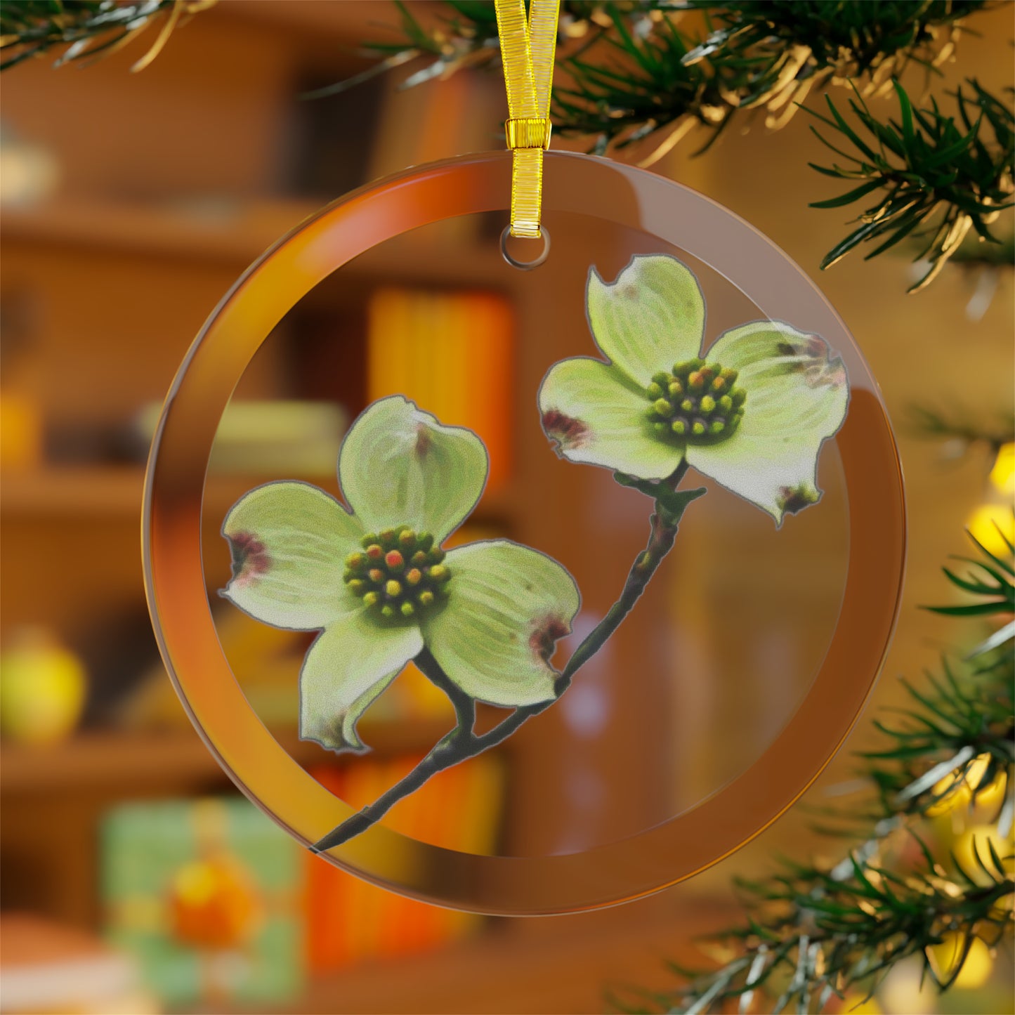 Dogwoods Glass Ornaments