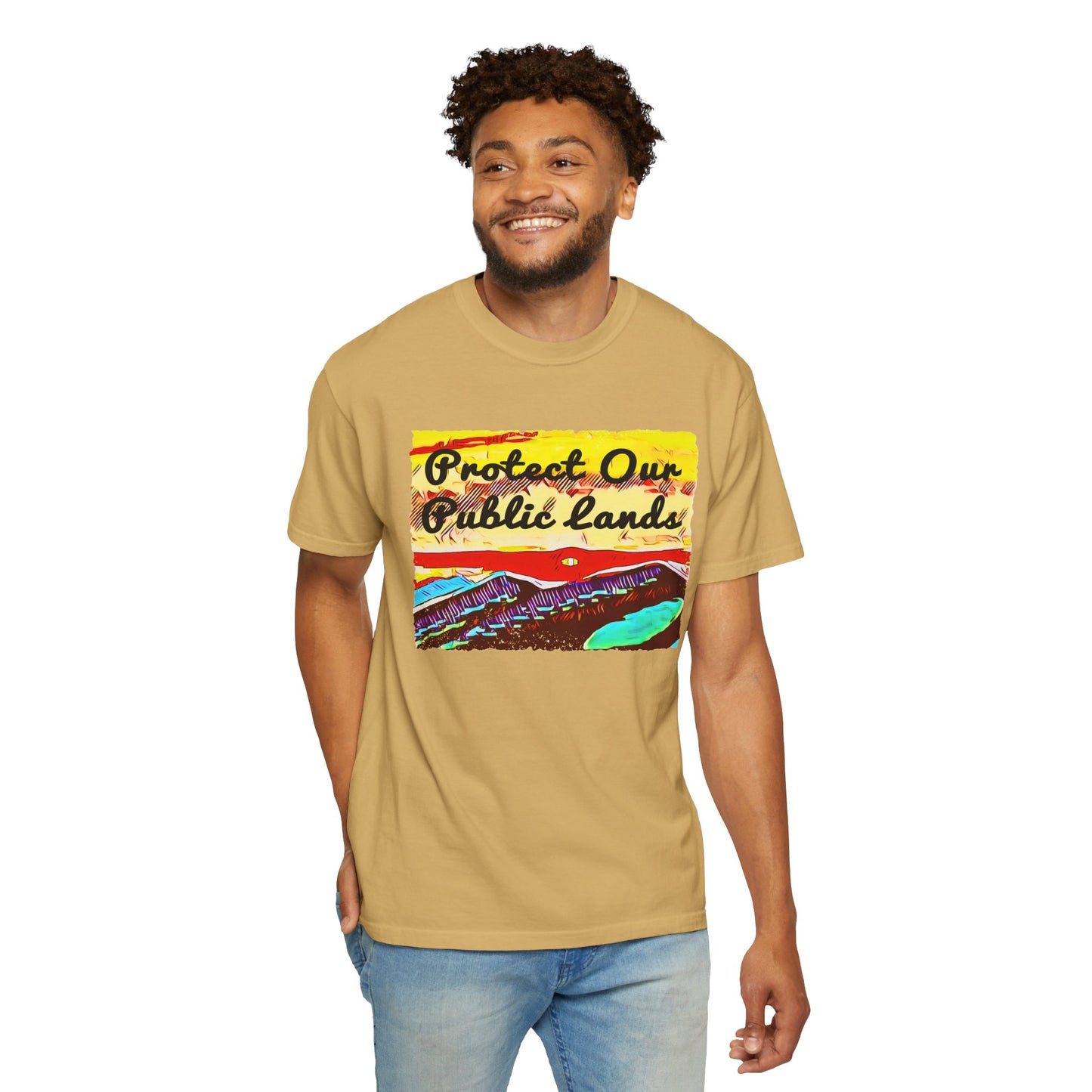 Protect Our Public Lands - Unisex Garment-Dyed Tee for Activists