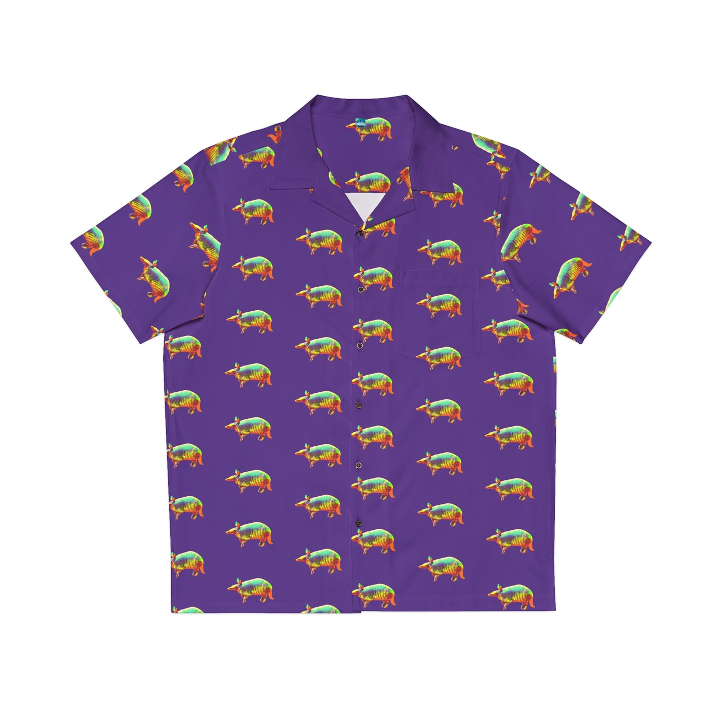 Men's Hawaiian Golden Armadillo Shirt in Purple