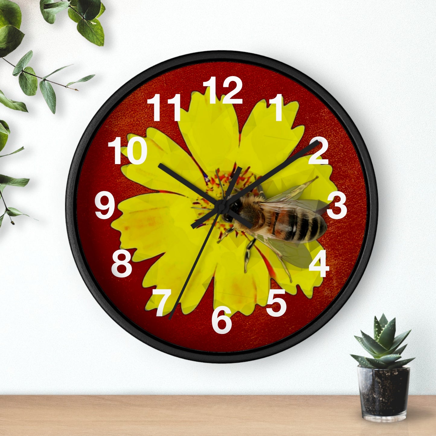 Bee and Flower Wall Clock