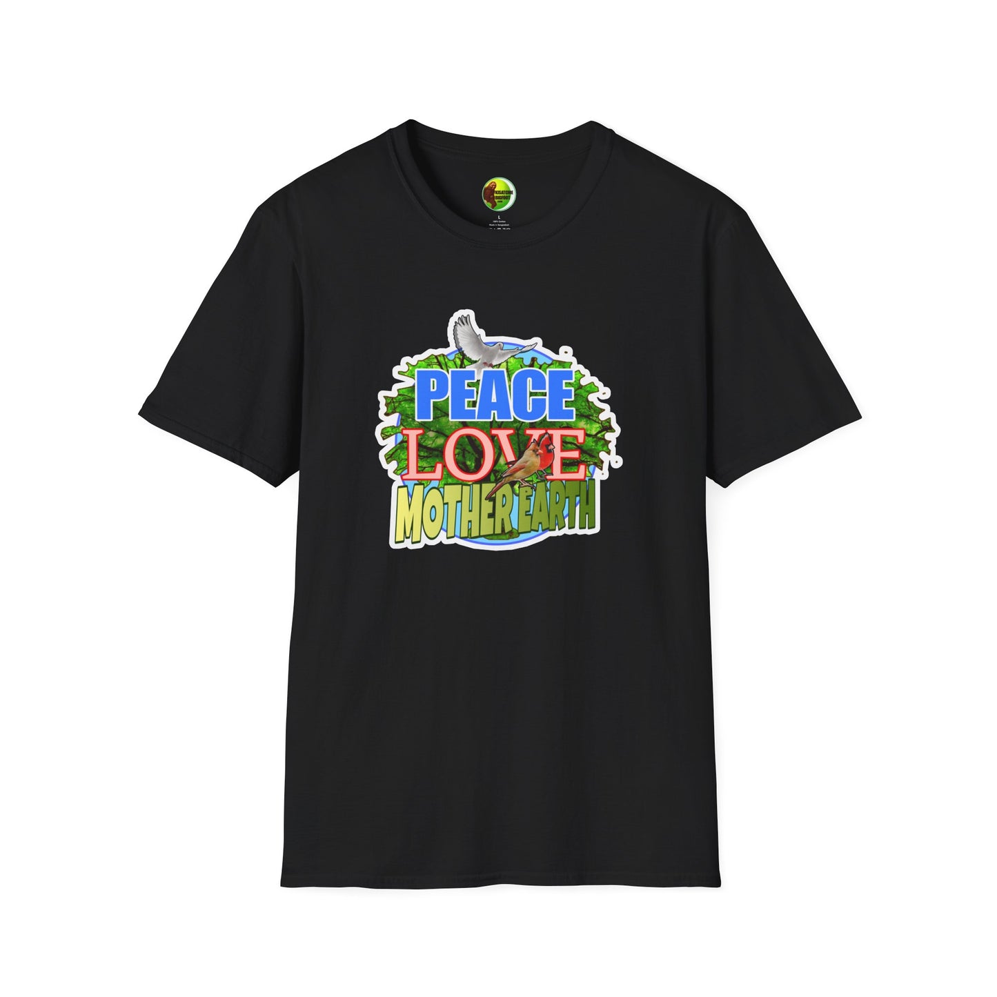 Peace-Love-MotherEarth Unisex Softstyle T-Shirt