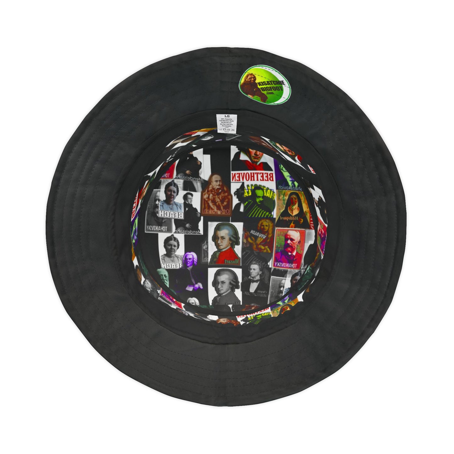 Classical Composers Black Bucket Hat — Vintage Classical Music Design