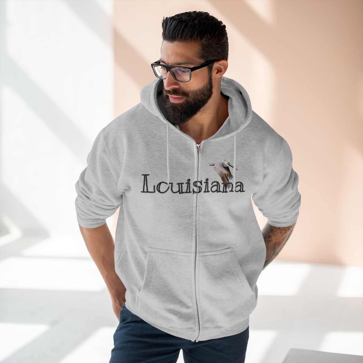 Unisex Premium Louisiana Full-Zip Hoodie