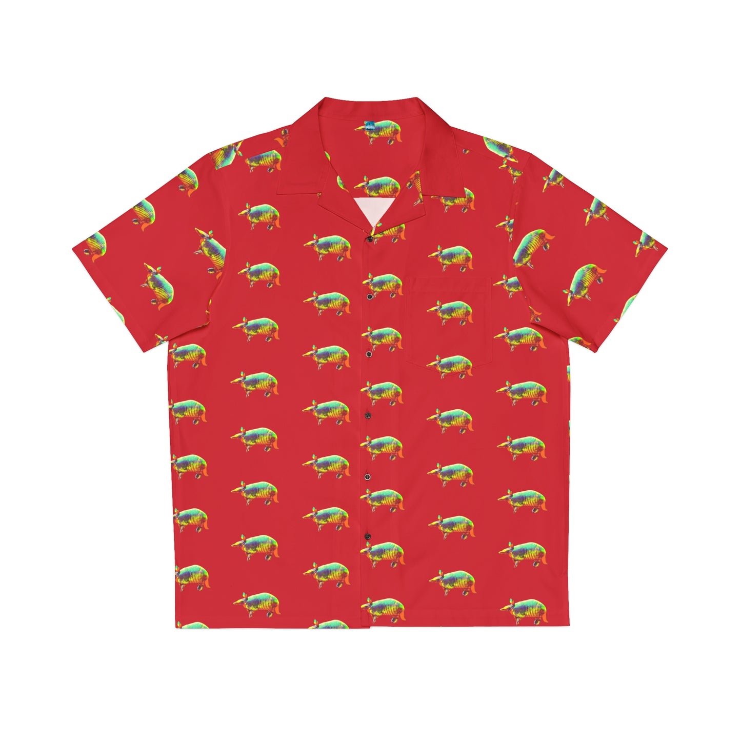 Men's Hawaiian Golden Armadillo Shirt in Red