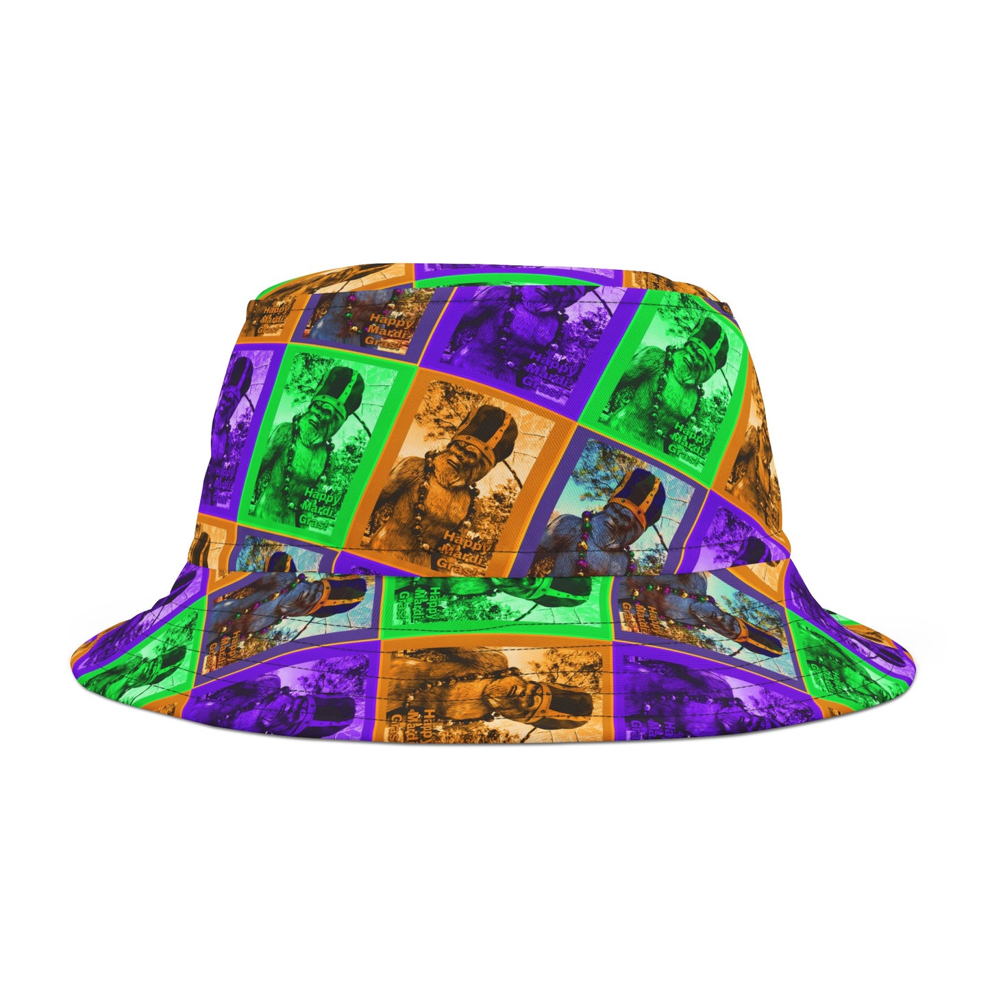 Mardi Gras Bigfoot Bucket Hat