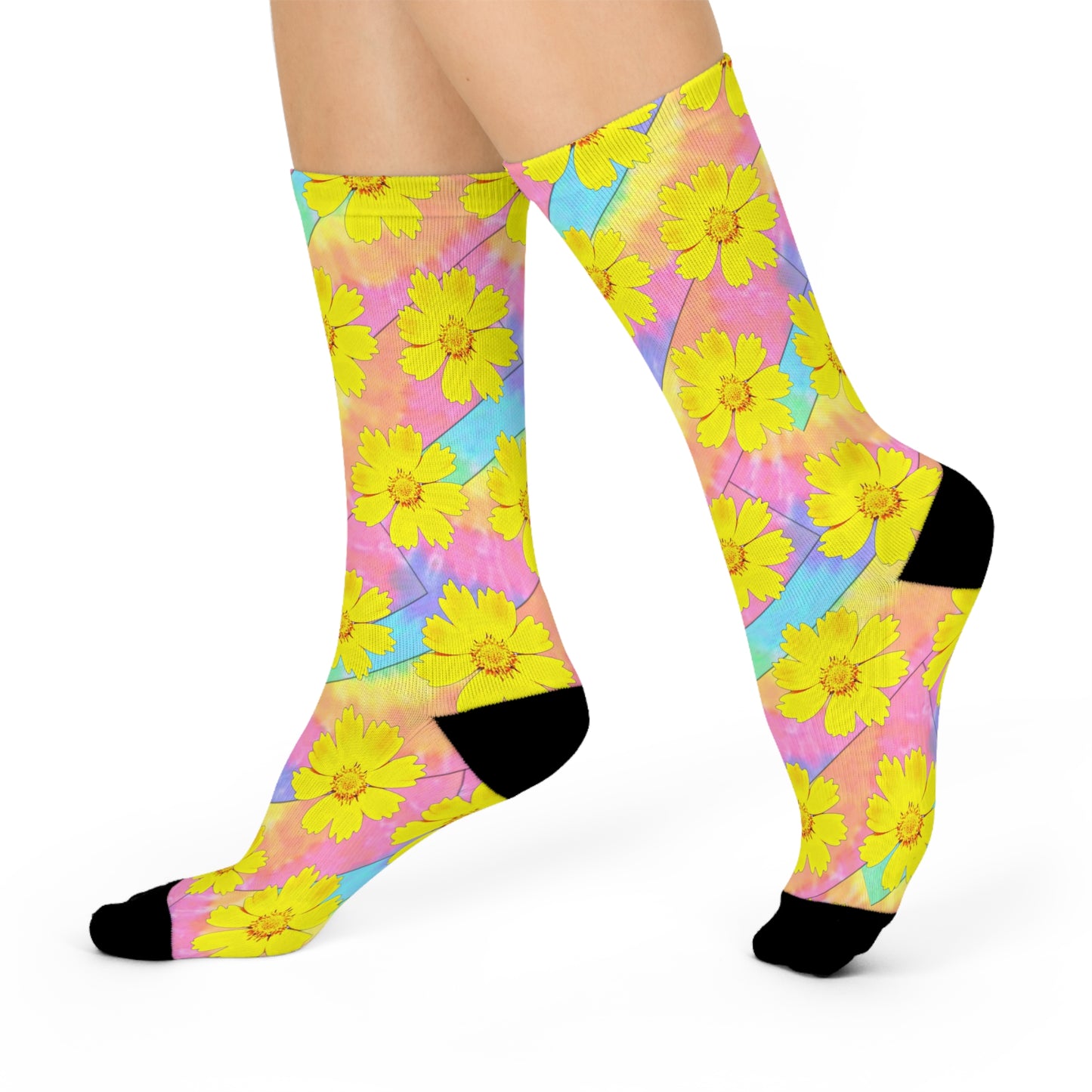 Yellow Wildflowers Crew Socks