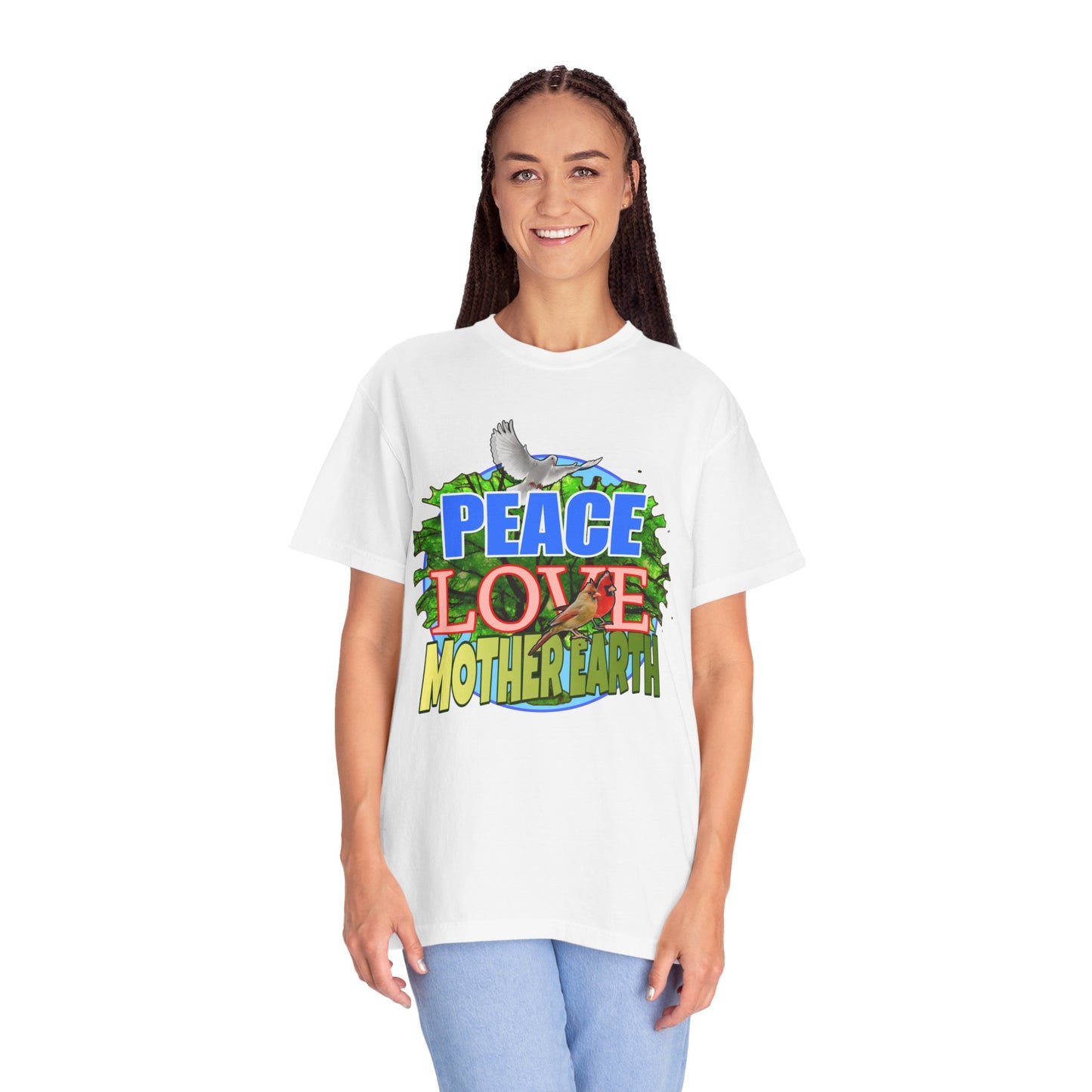 Peace Love - Unisex Garment-Dyed Tee for Activists