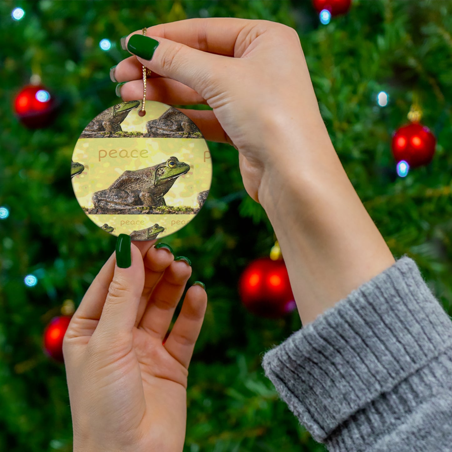 Porcelain Frog of Peace Ornament