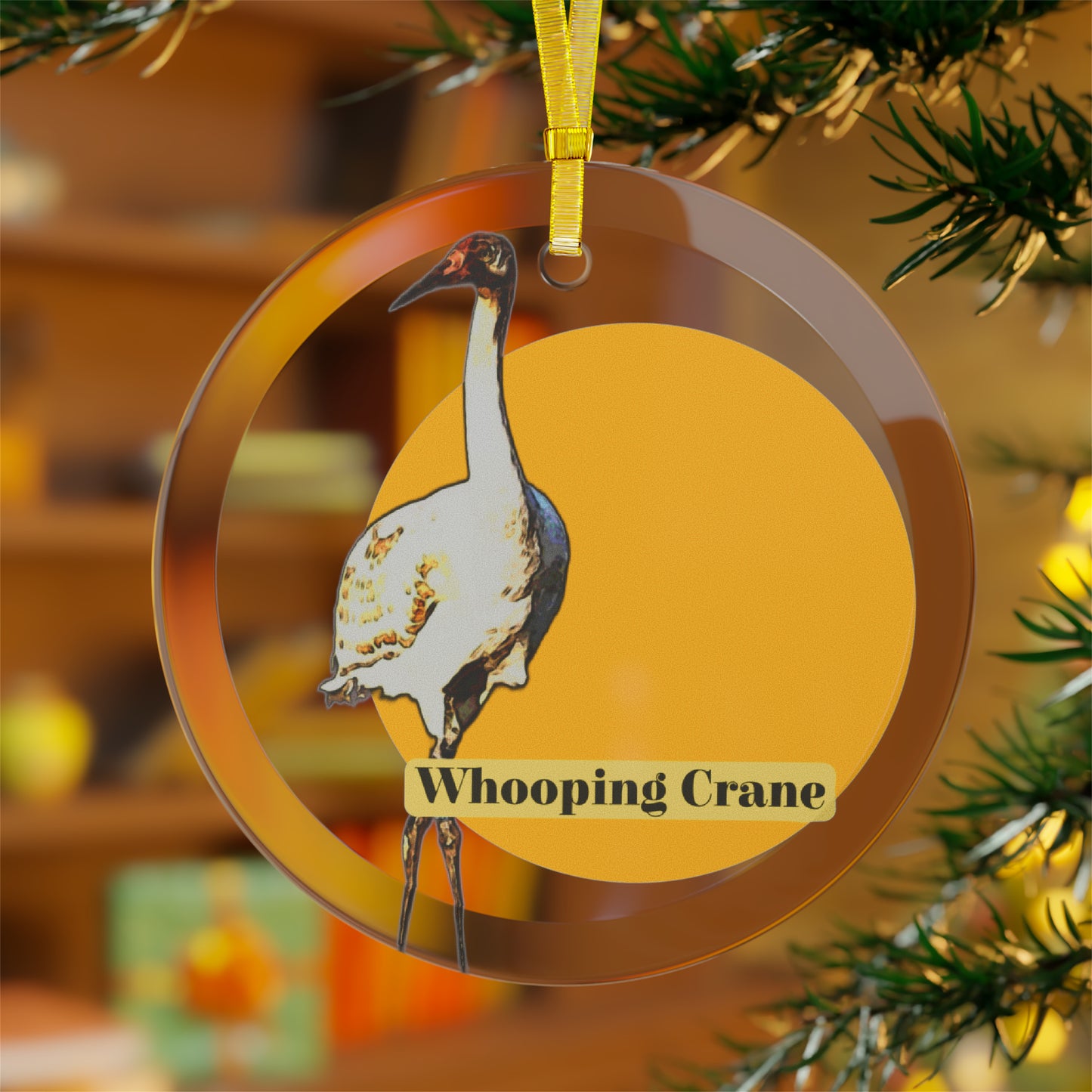 Whooping Crane Glass Ornaments