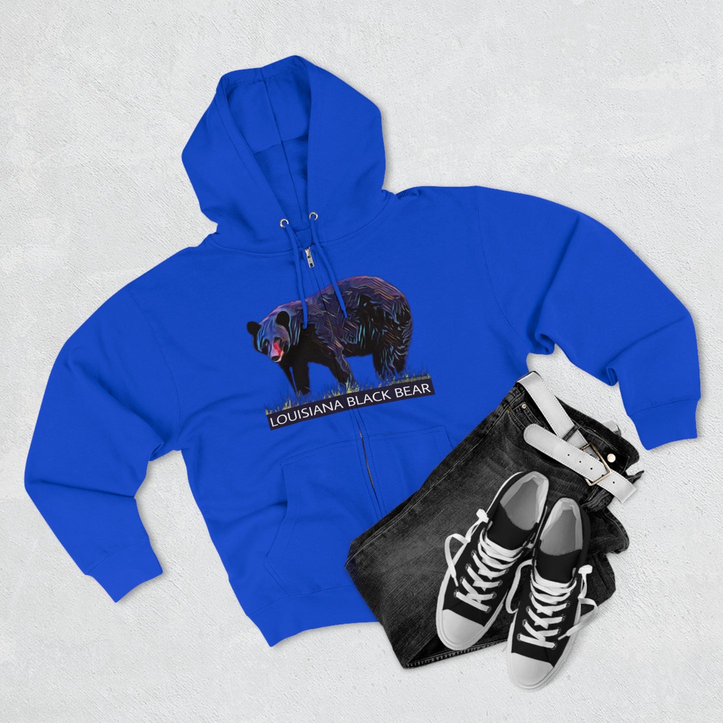 Unisex Premium Louisiana Black Bear Full-Zip Hoodie