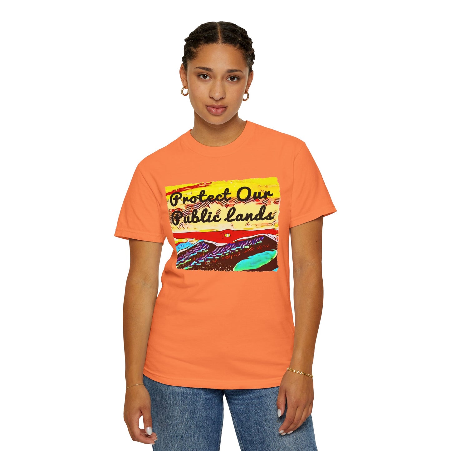 Protect Our Public Lands - Unisex Garment-Dyed Tee for Activists