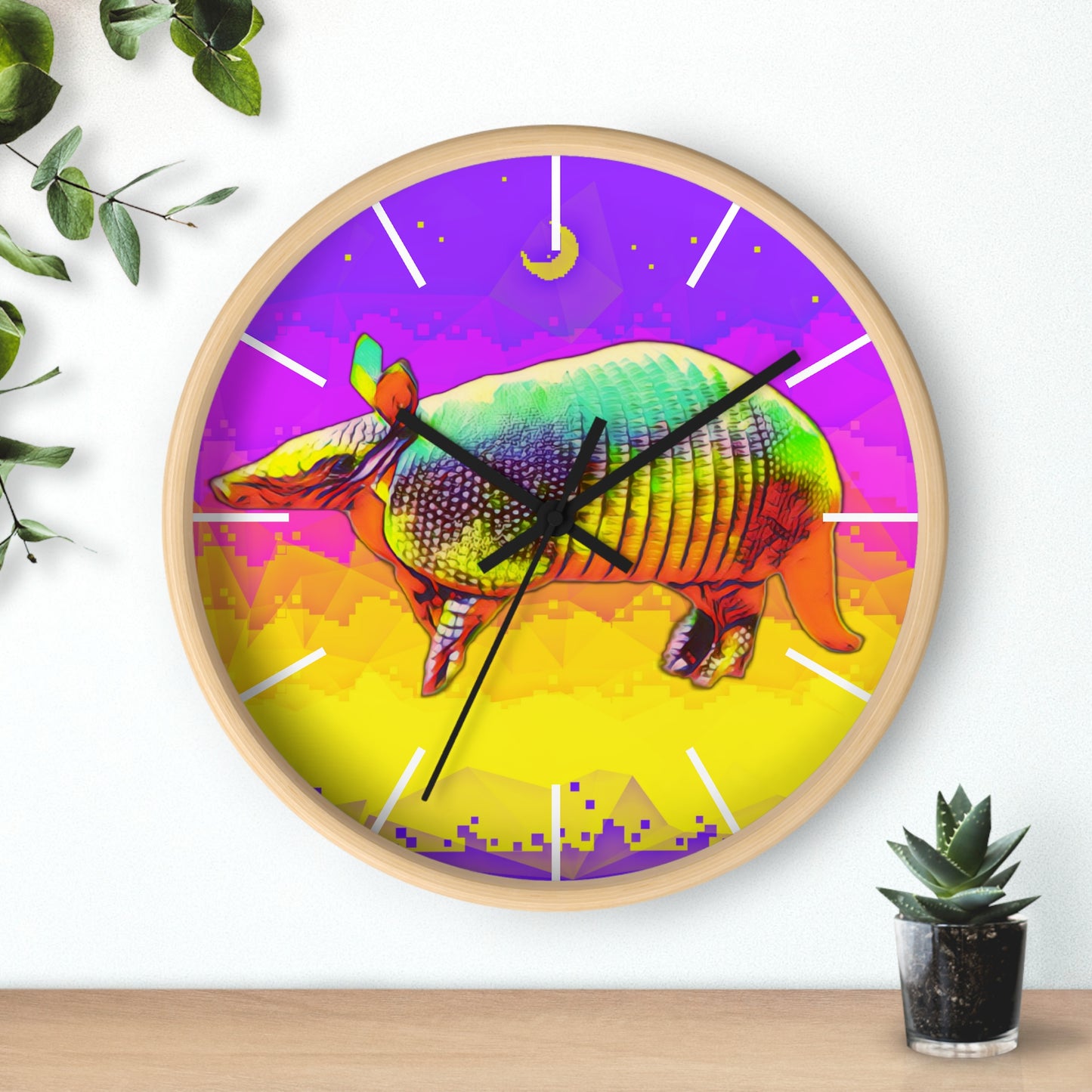 Golden Armadillo Wall Clock