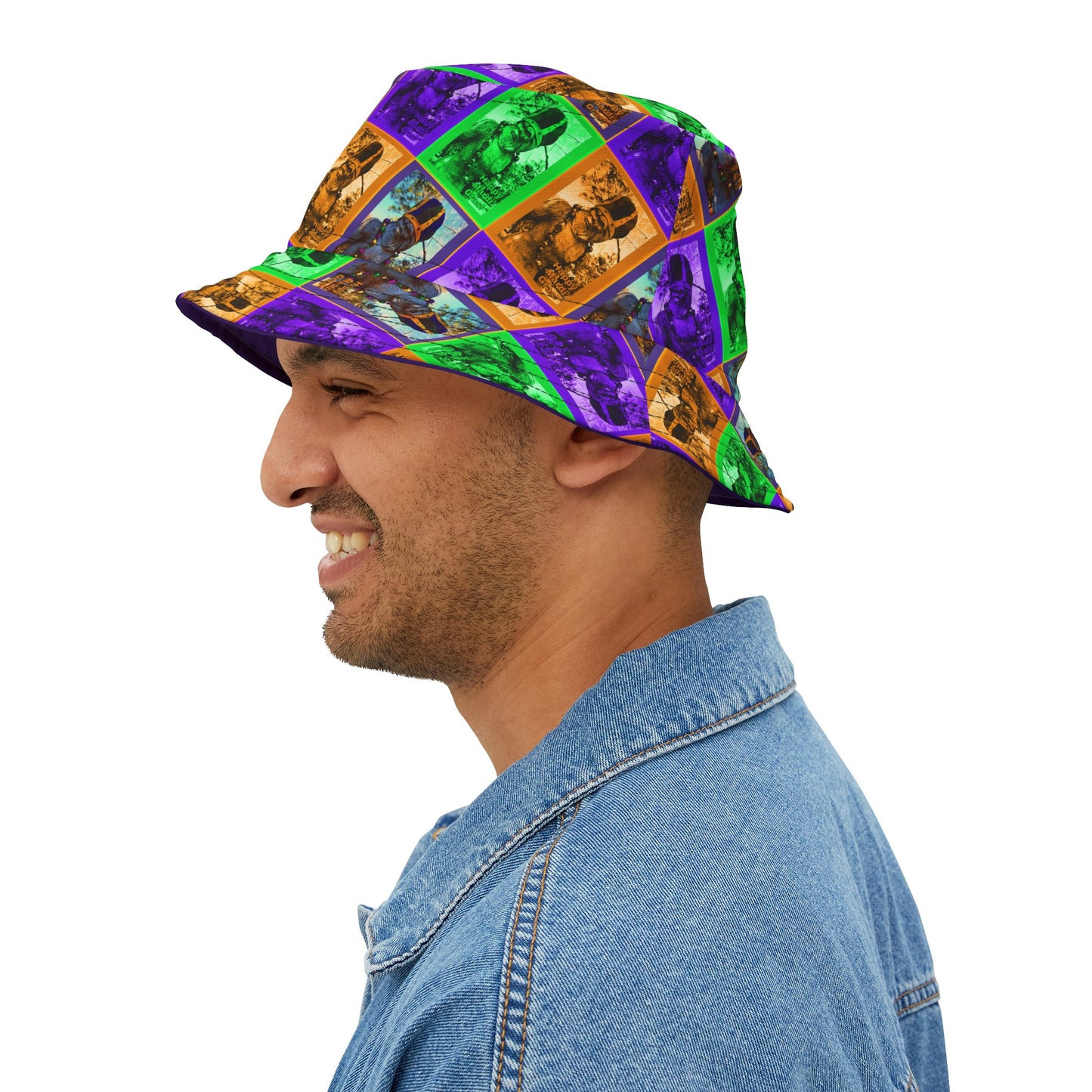 Mardi Gras Bigfoot Bucket Hat