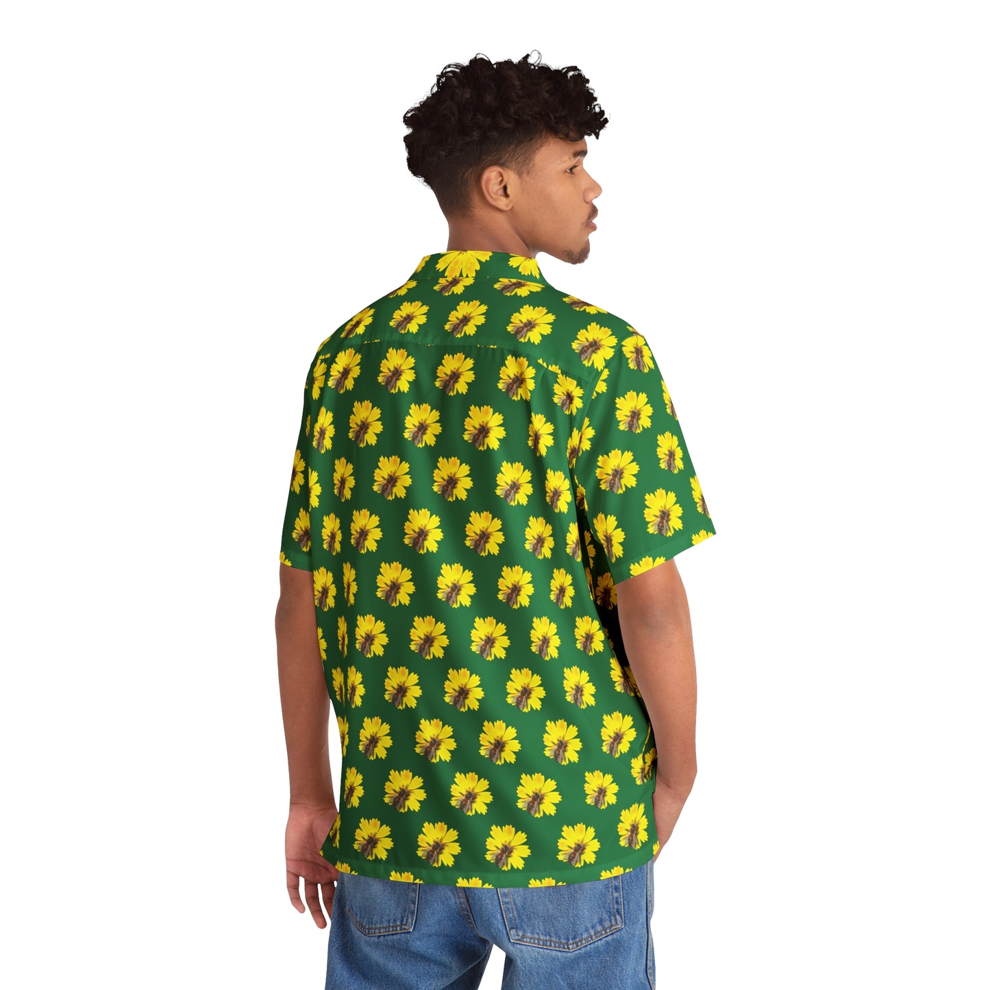 Men's Hawaiian Bee and Flower Shirt